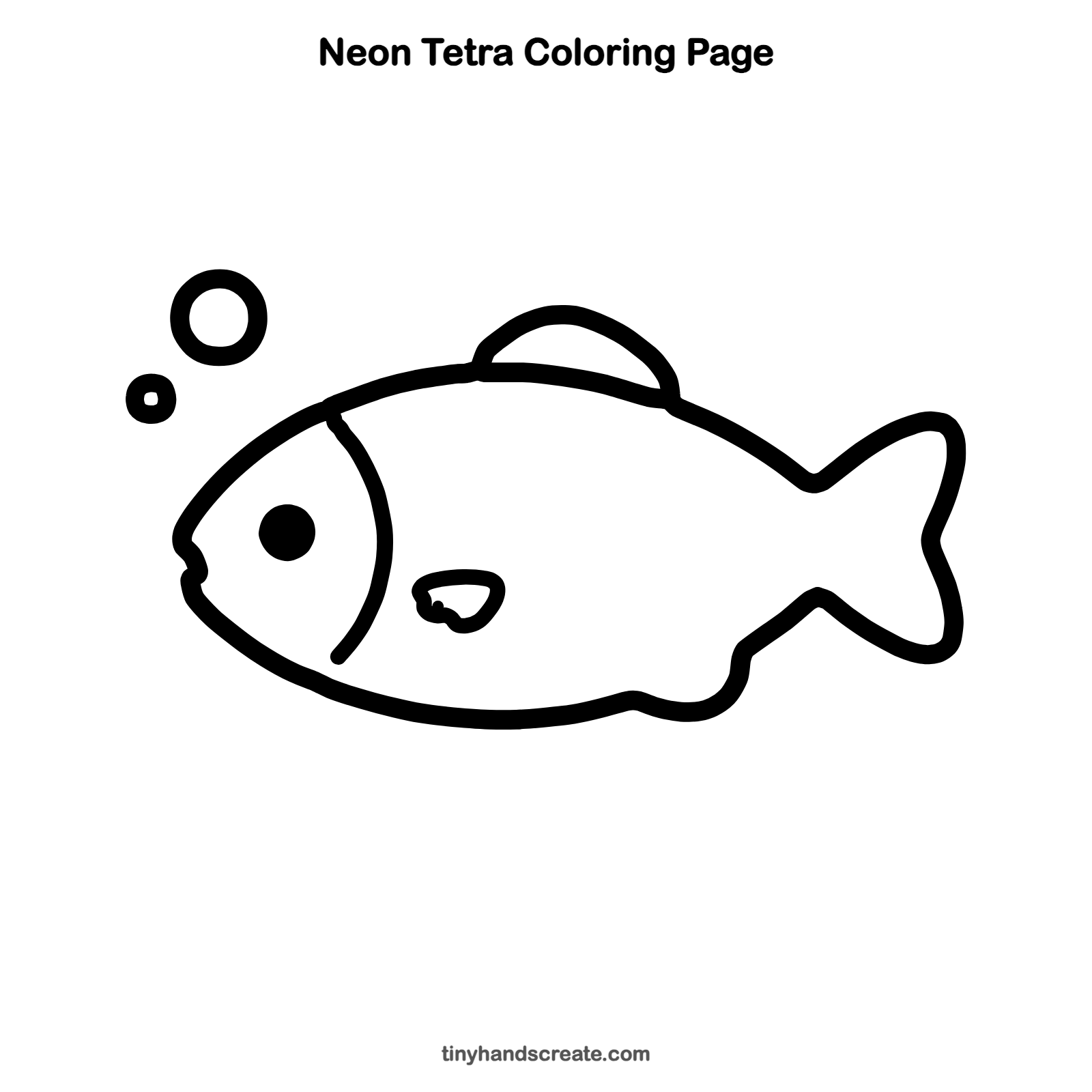 Free printable neon tetra coloring page for kids