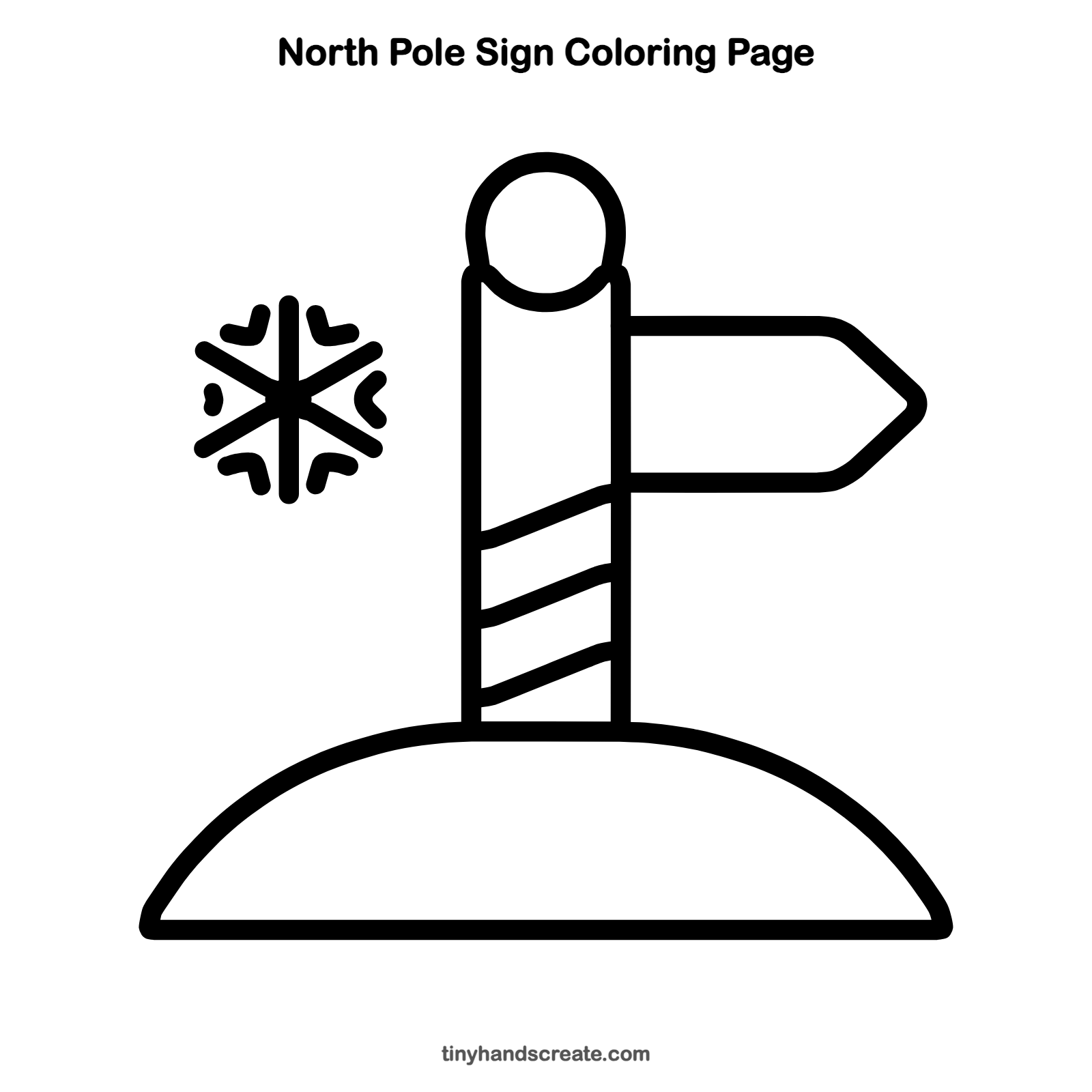 Free printable North Pole sign coloring page for kids