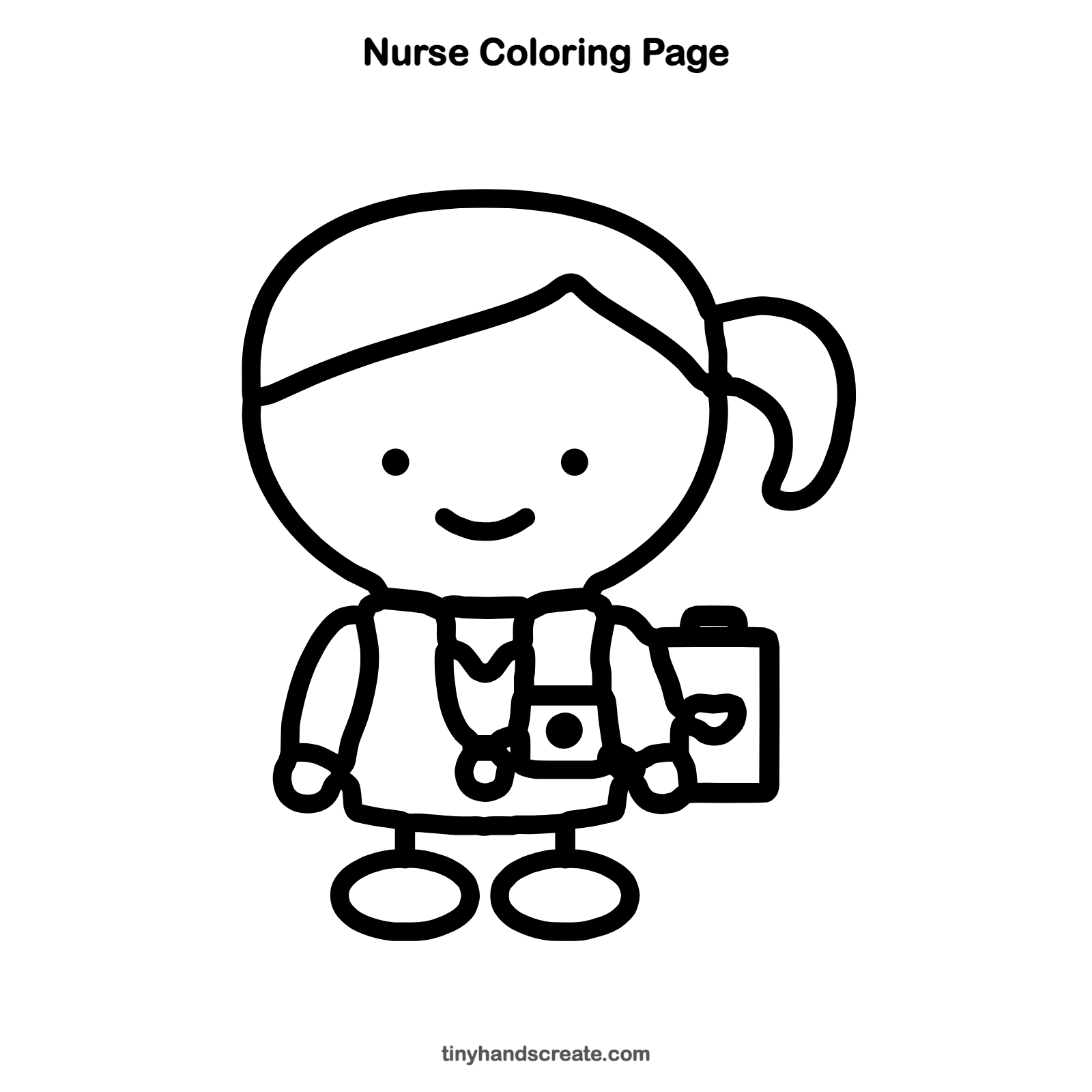 Free printable nurse coloring page for kids
