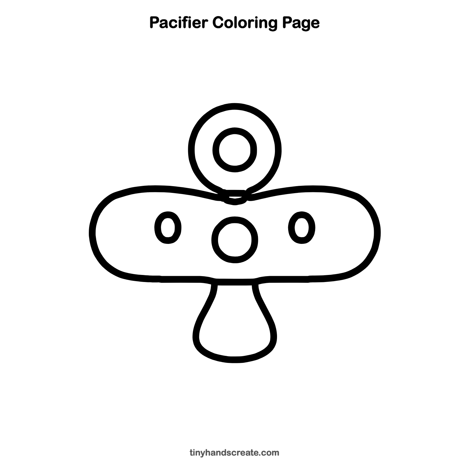 Free printable pacifier coloring page for kids