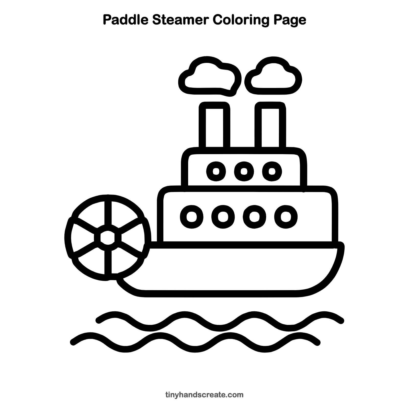 Free printable paddle steamer coloring page for kids