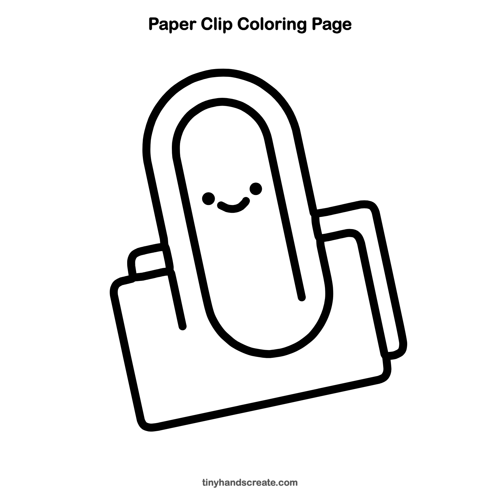 Free printable paper clip coloring page for kids