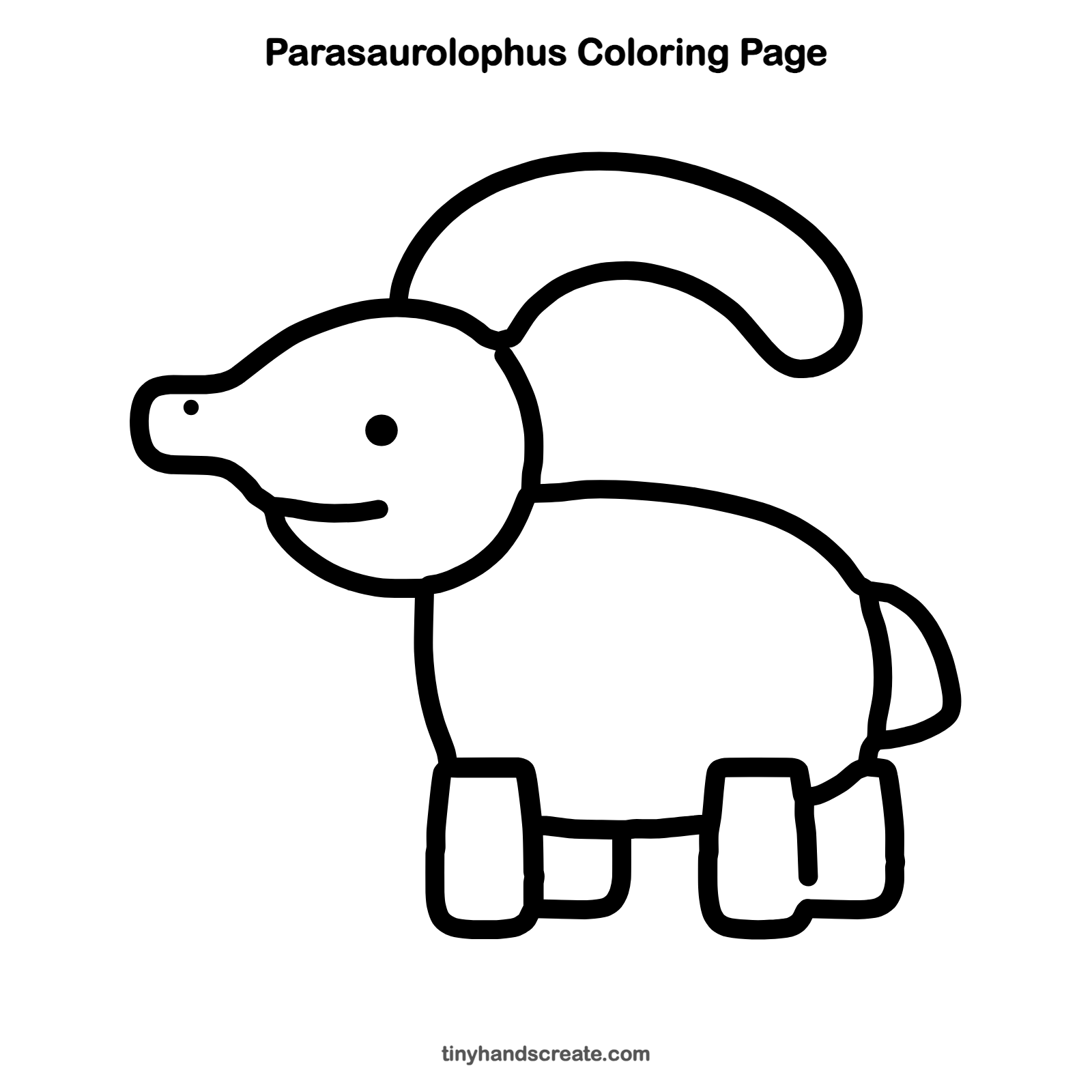 Free printable Parasaurolophus coloring page for kids