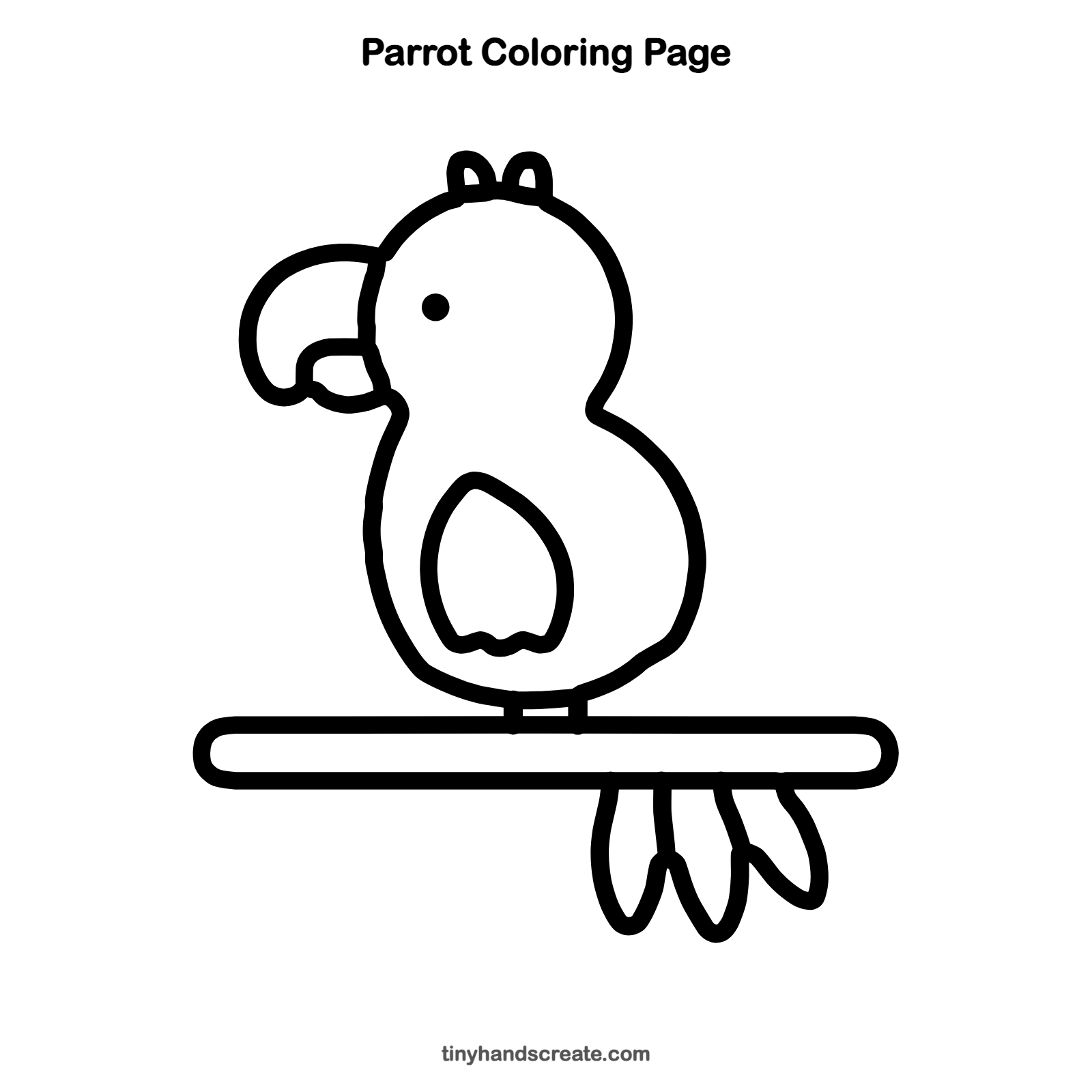 Free printable parrot coloring page for kids