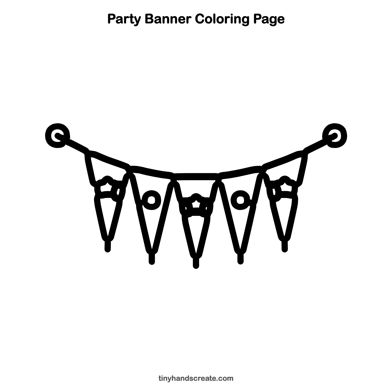 Free printable party banner coloring page for kids
