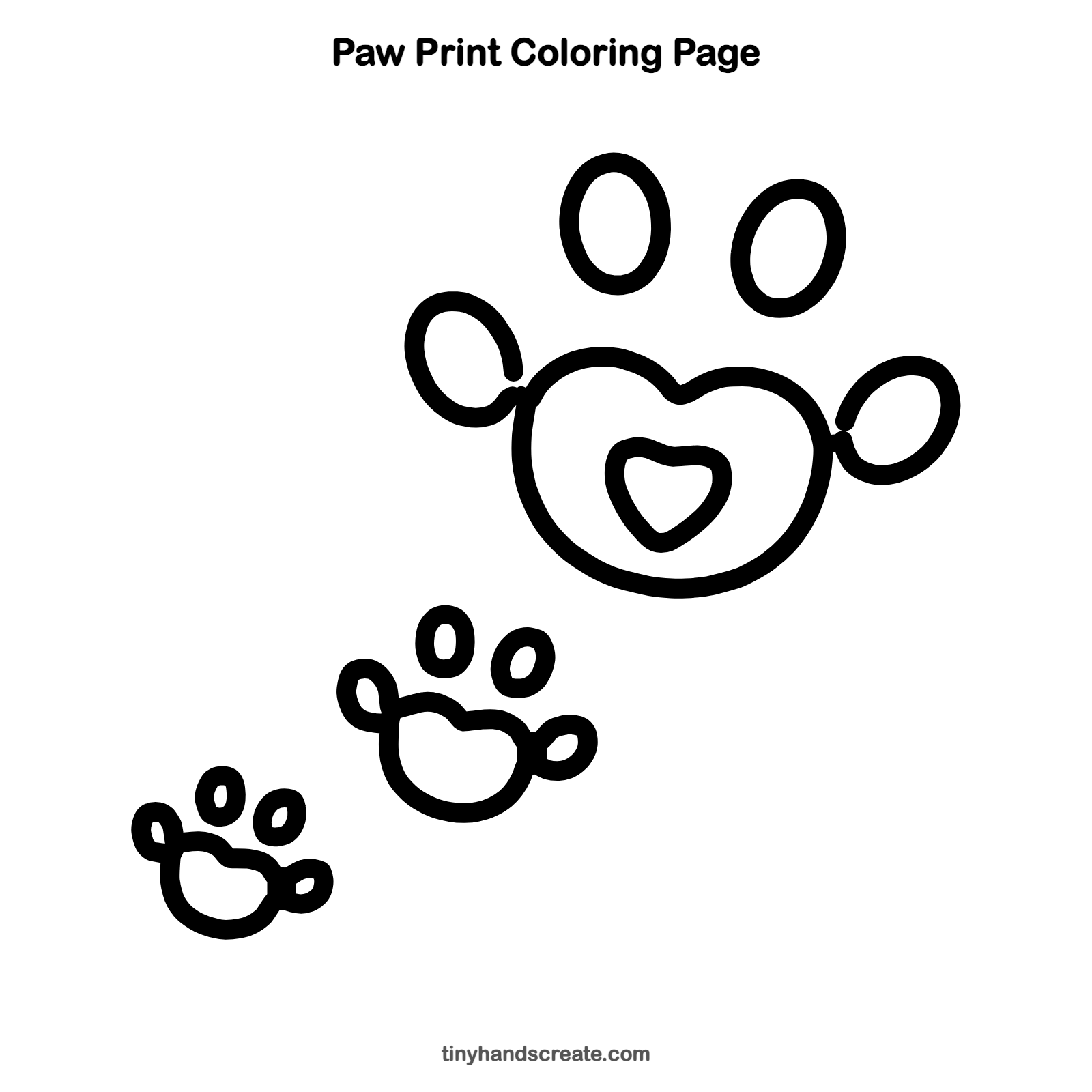 Free printable paw print coloring page for kids