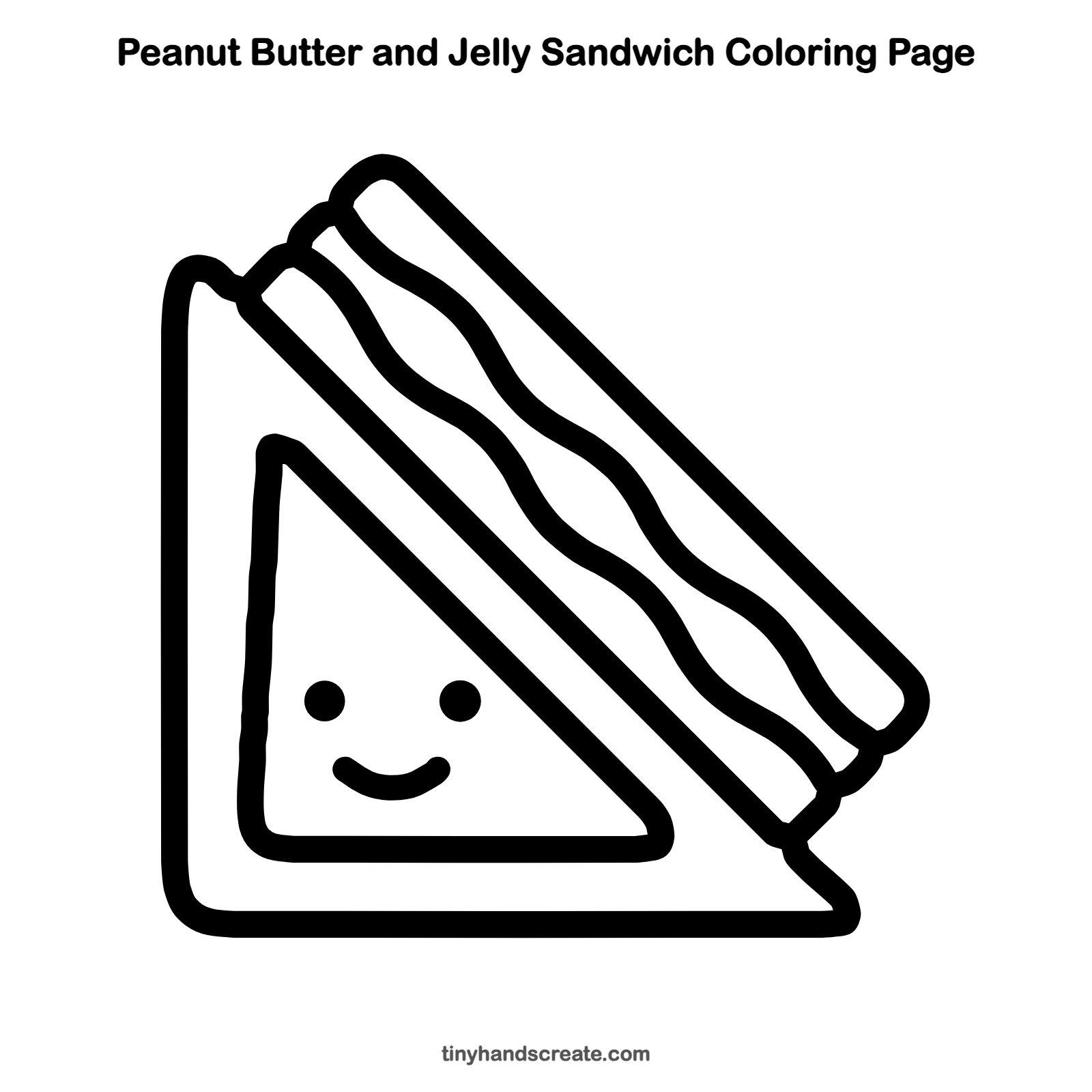 Free printable peanut butter and jelly sandwich coloring page for kids