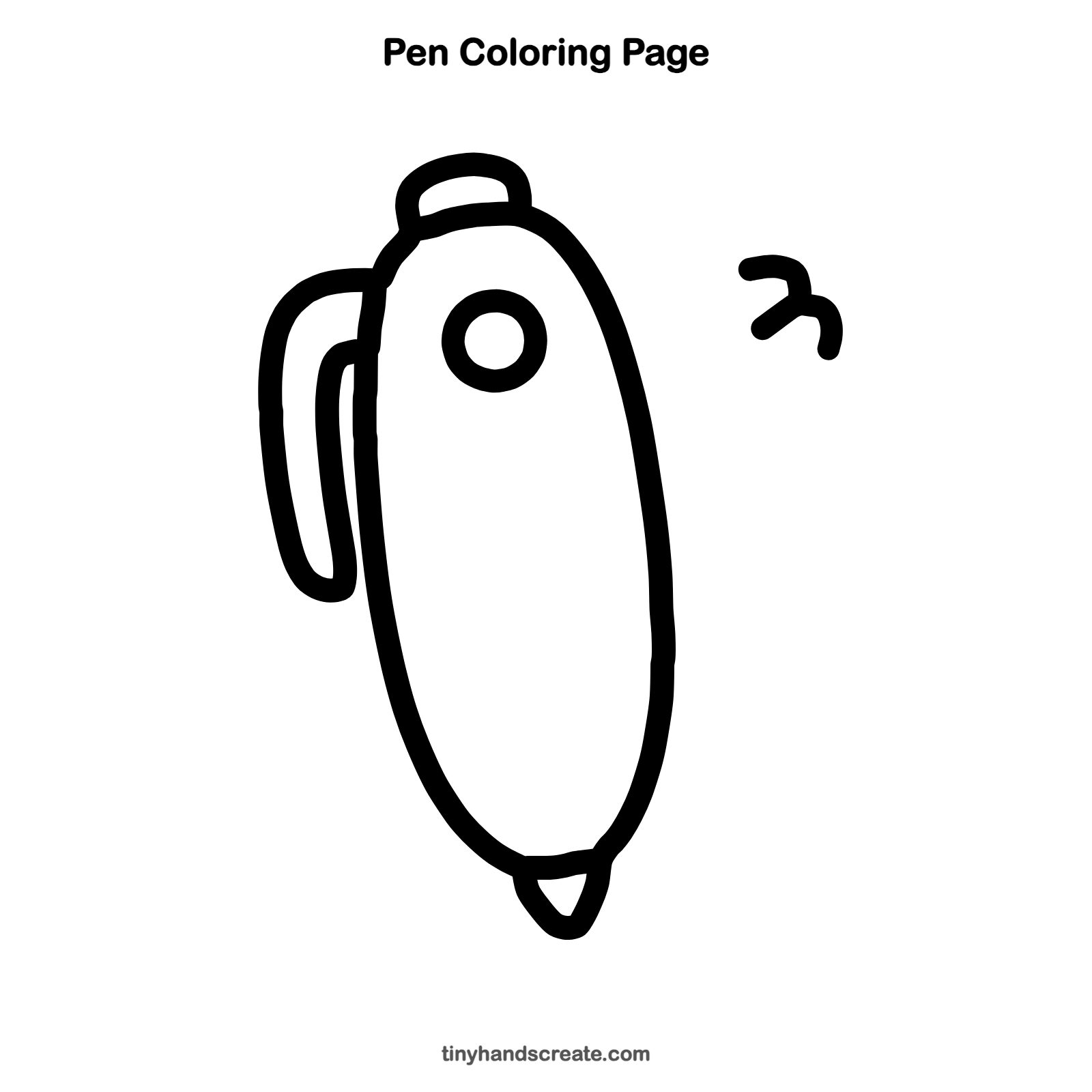 Free printable pen coloring page for kids
