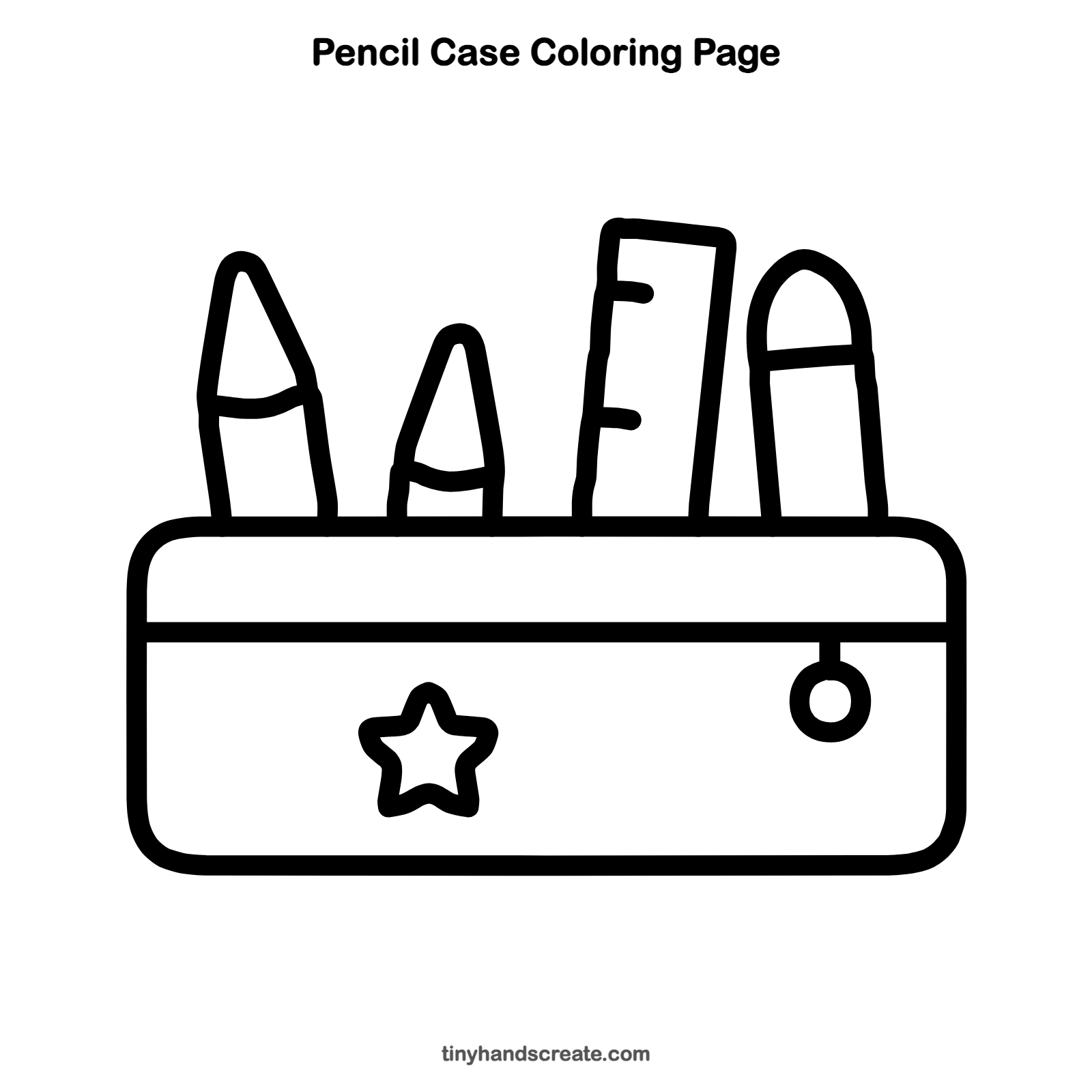 Free printable pencil case coloring page for kids