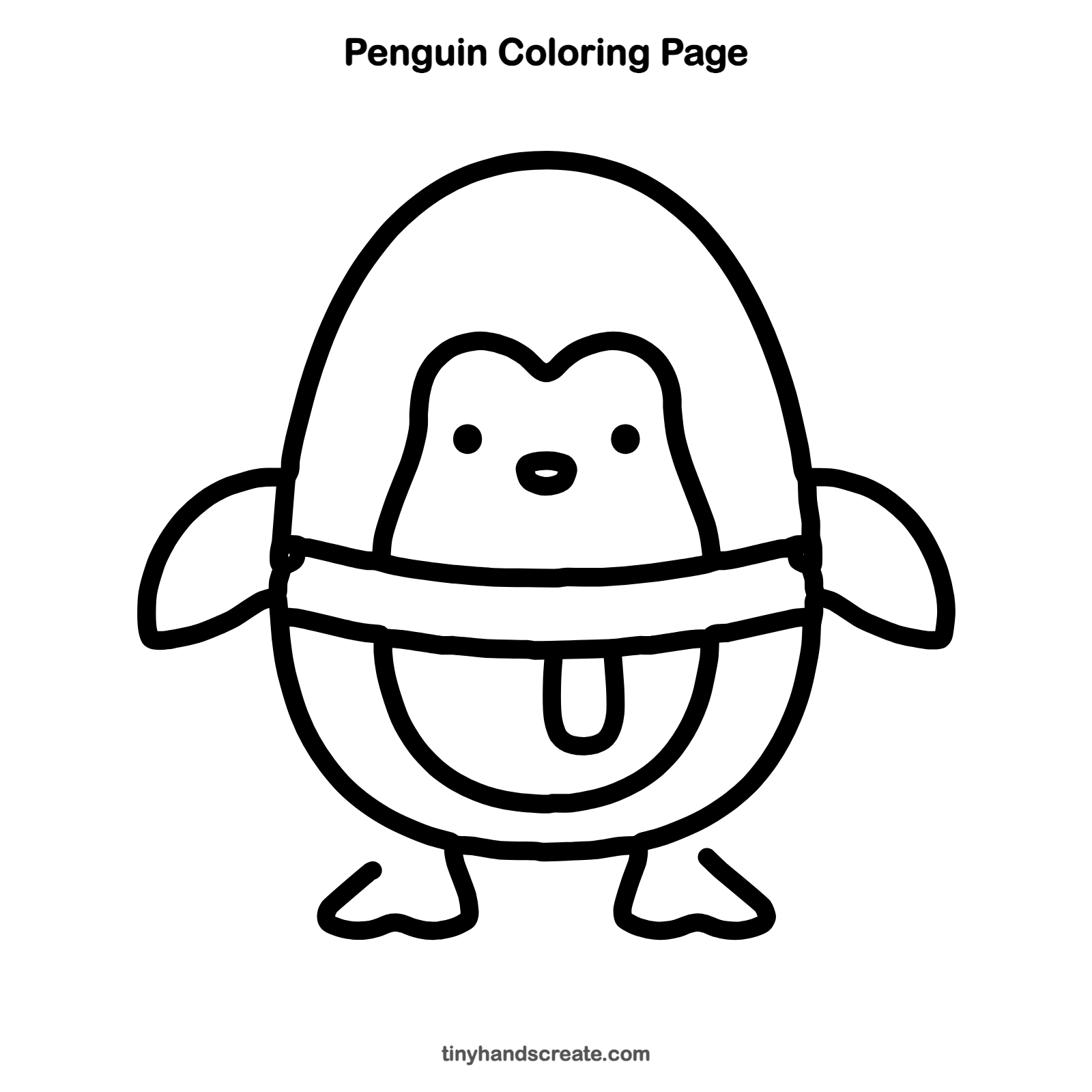 Free printable penguin coloring page for kids