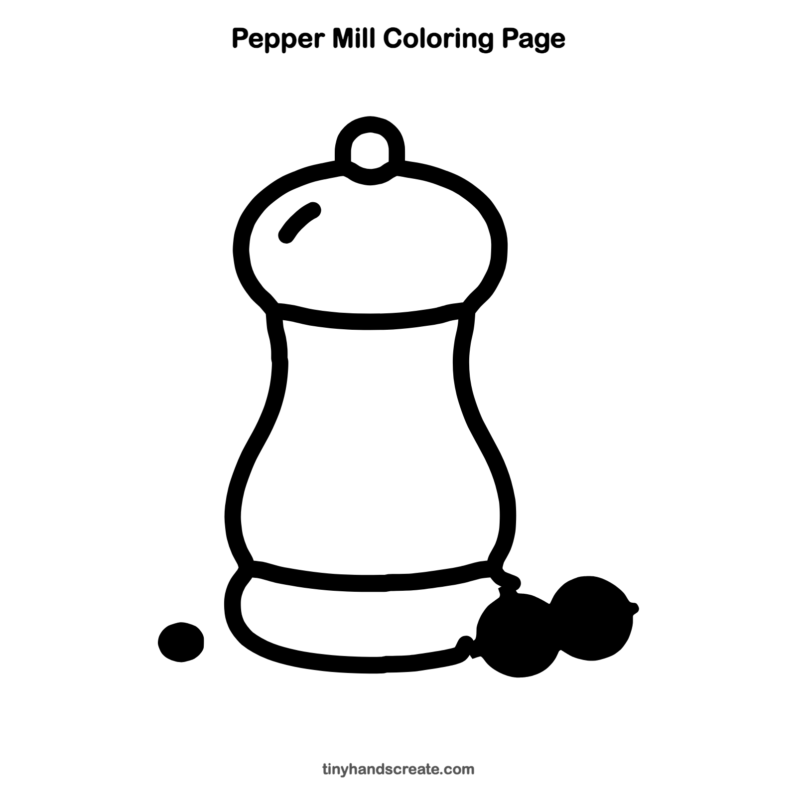 Free printable pepper mill coloring page for kids
