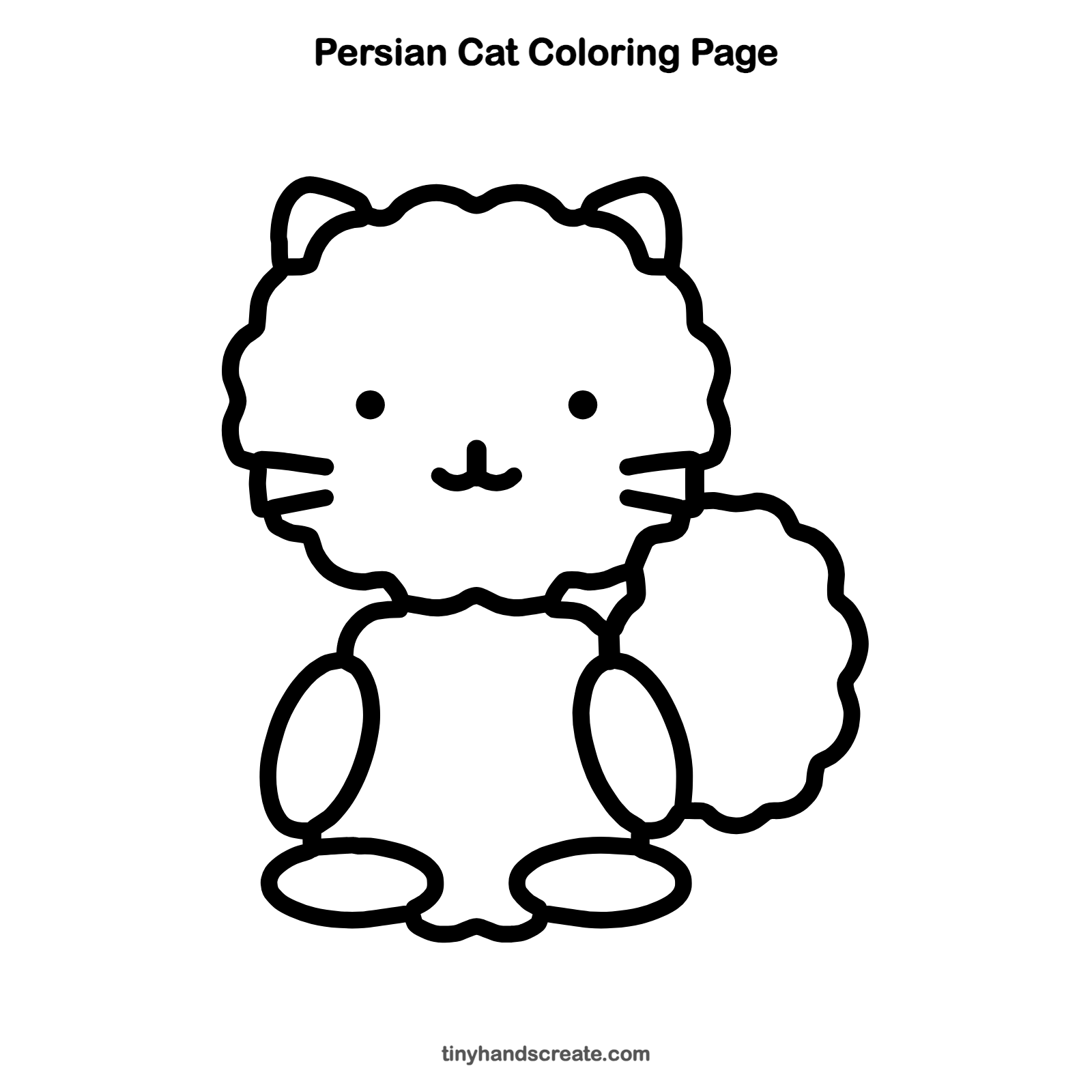 Free printable Persian cat coloring page for kids