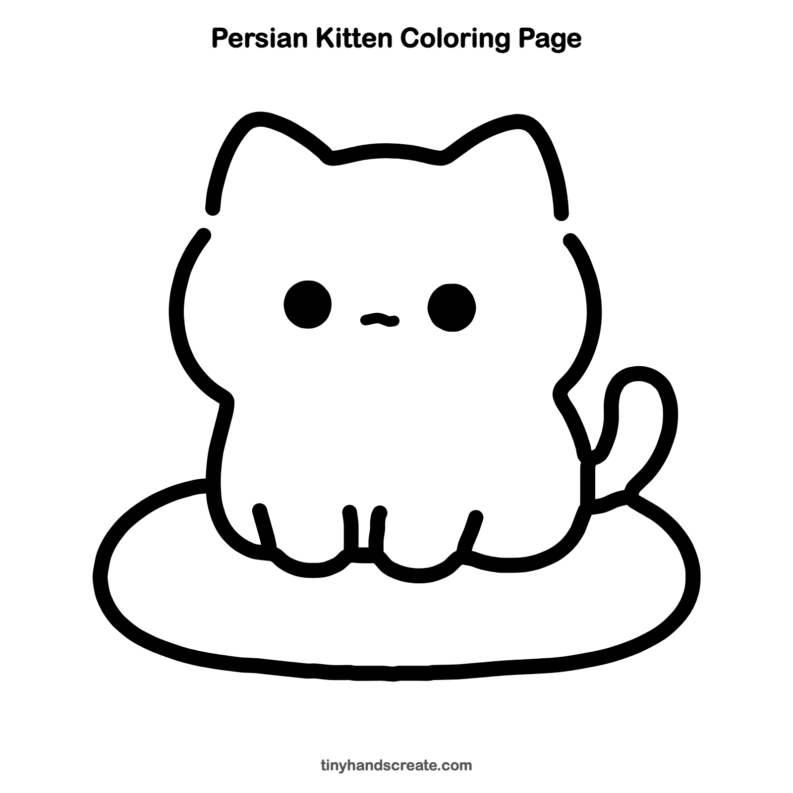 Free printable Persian kitten coloring page for kids
