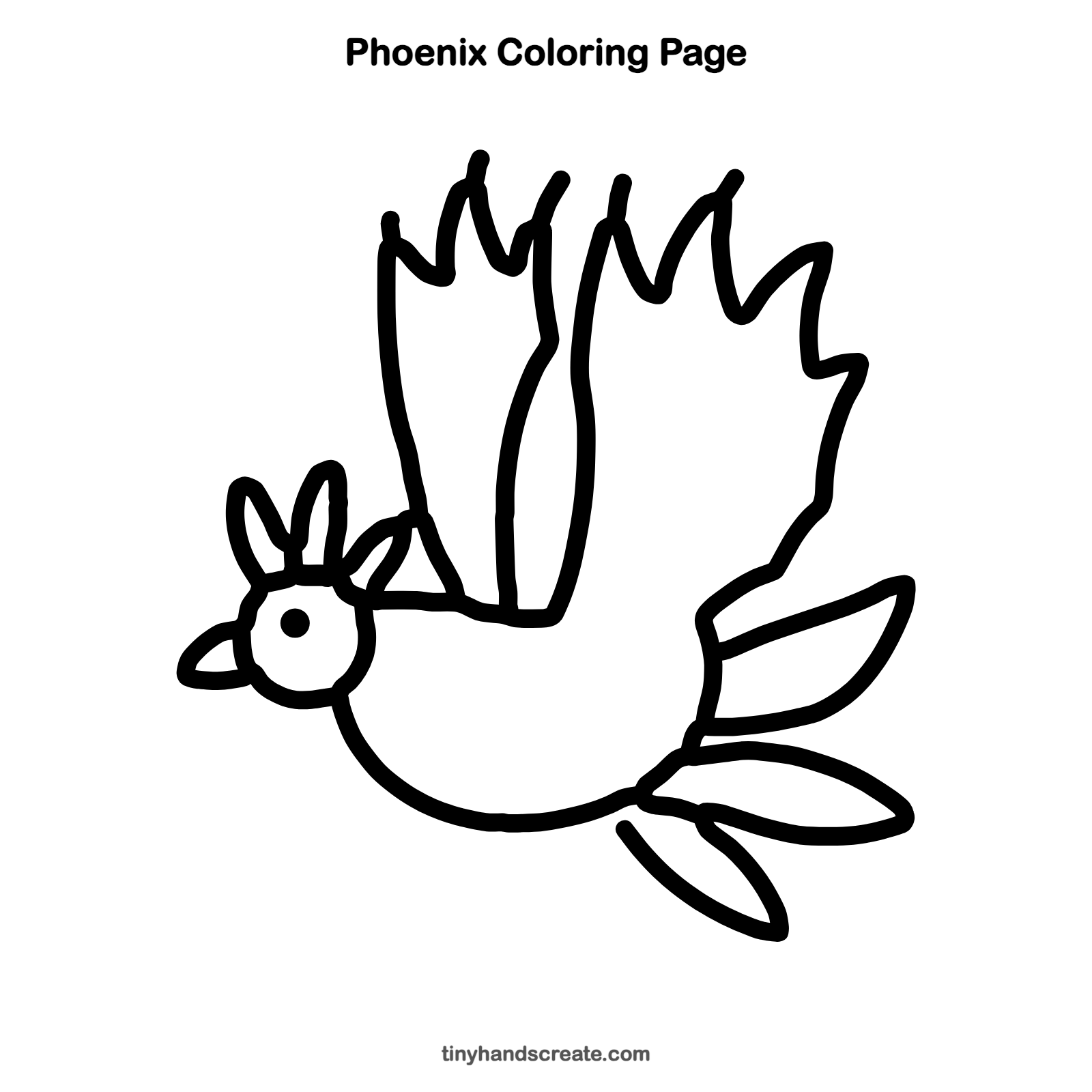 Free printable phoenix coloring page for kids