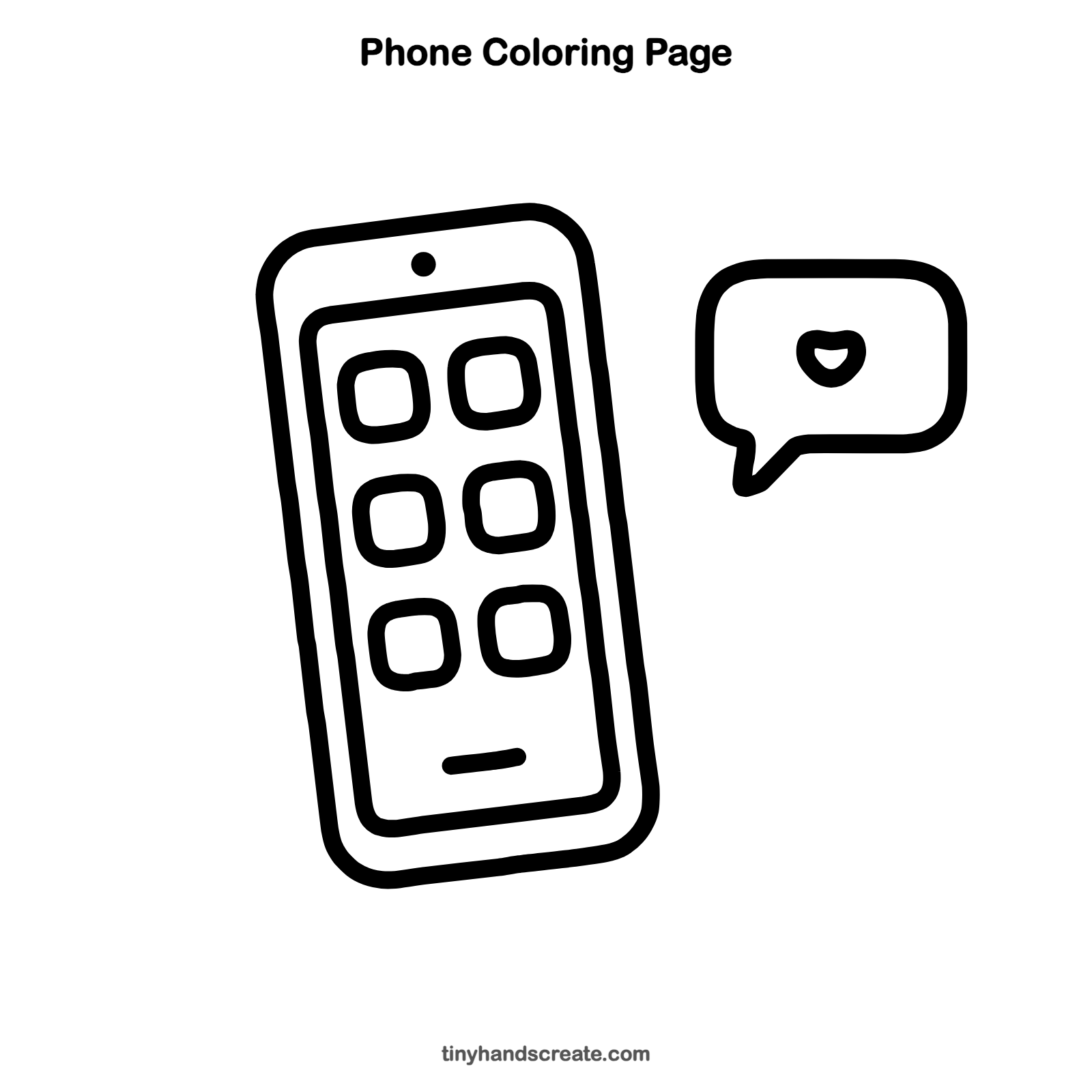 Free printable phone coloring page for kids