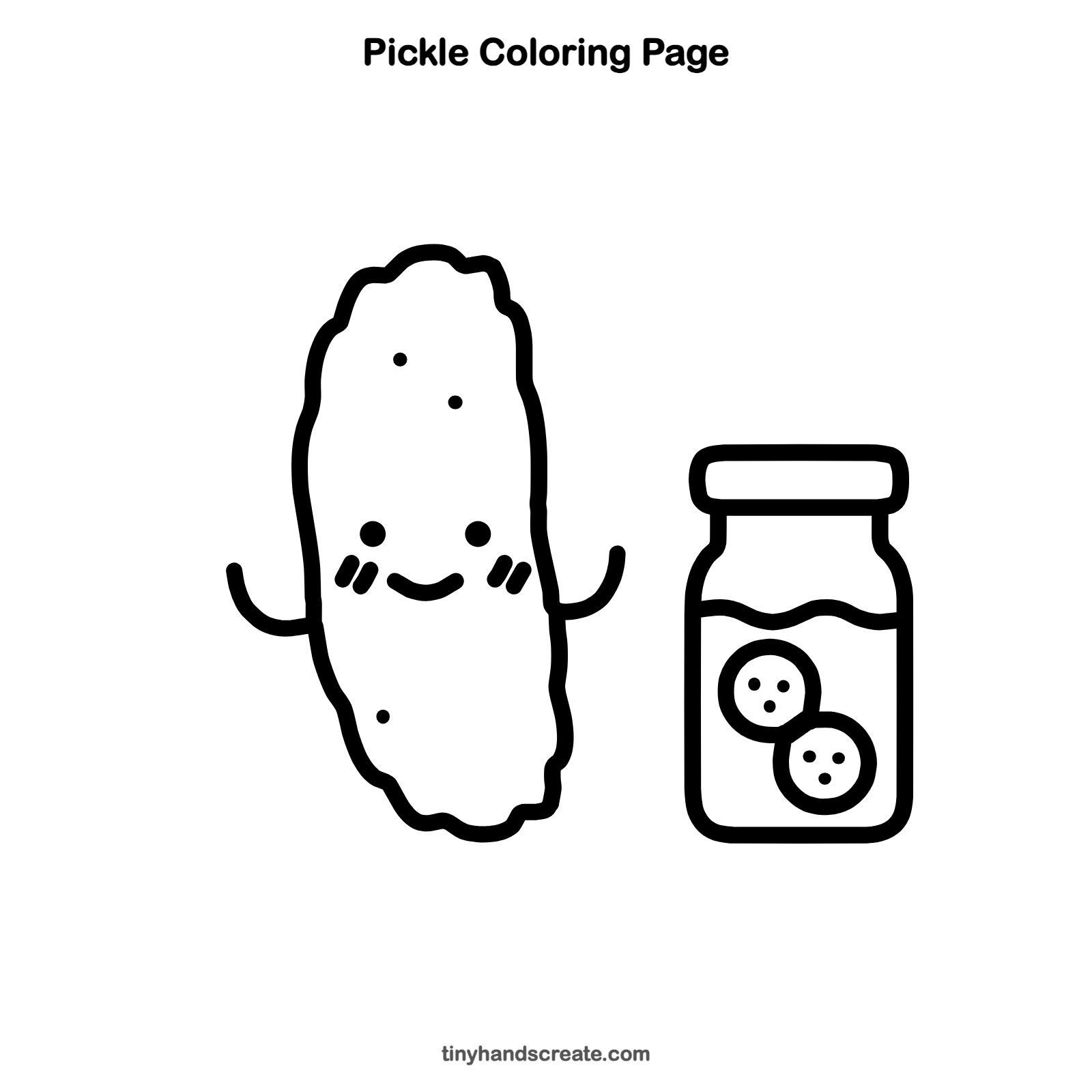 Free printable pickle coloring page for kids