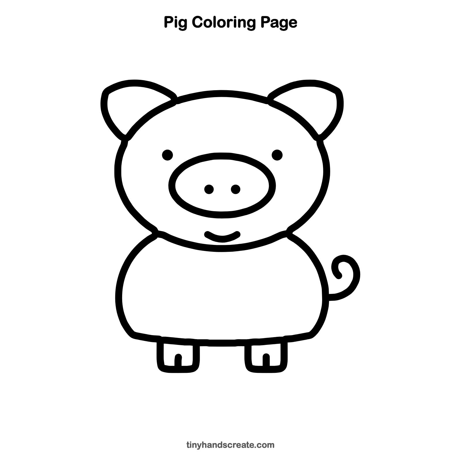 Free printable pig coloring page for kids