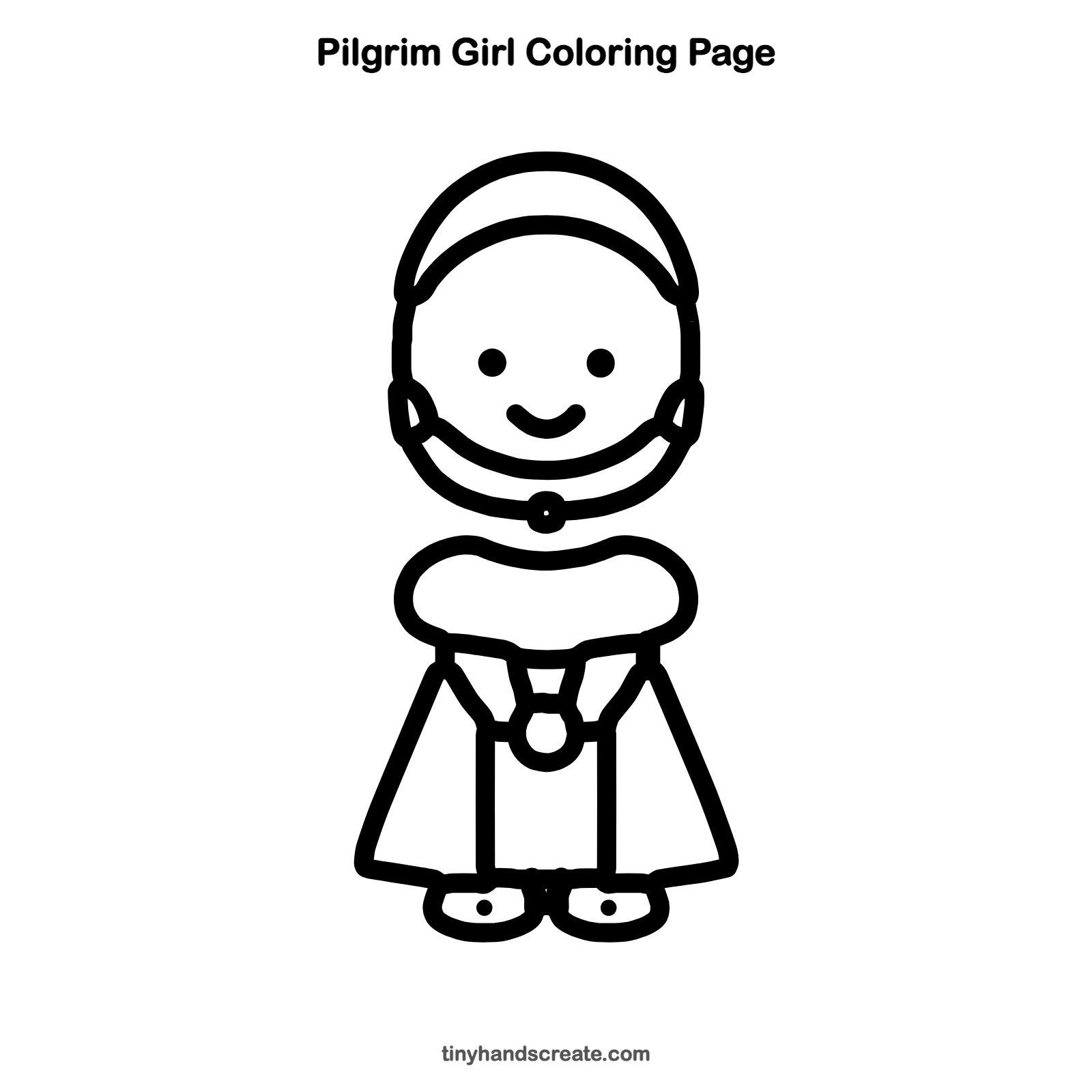Free printable pilgrim girl coloring page for kids