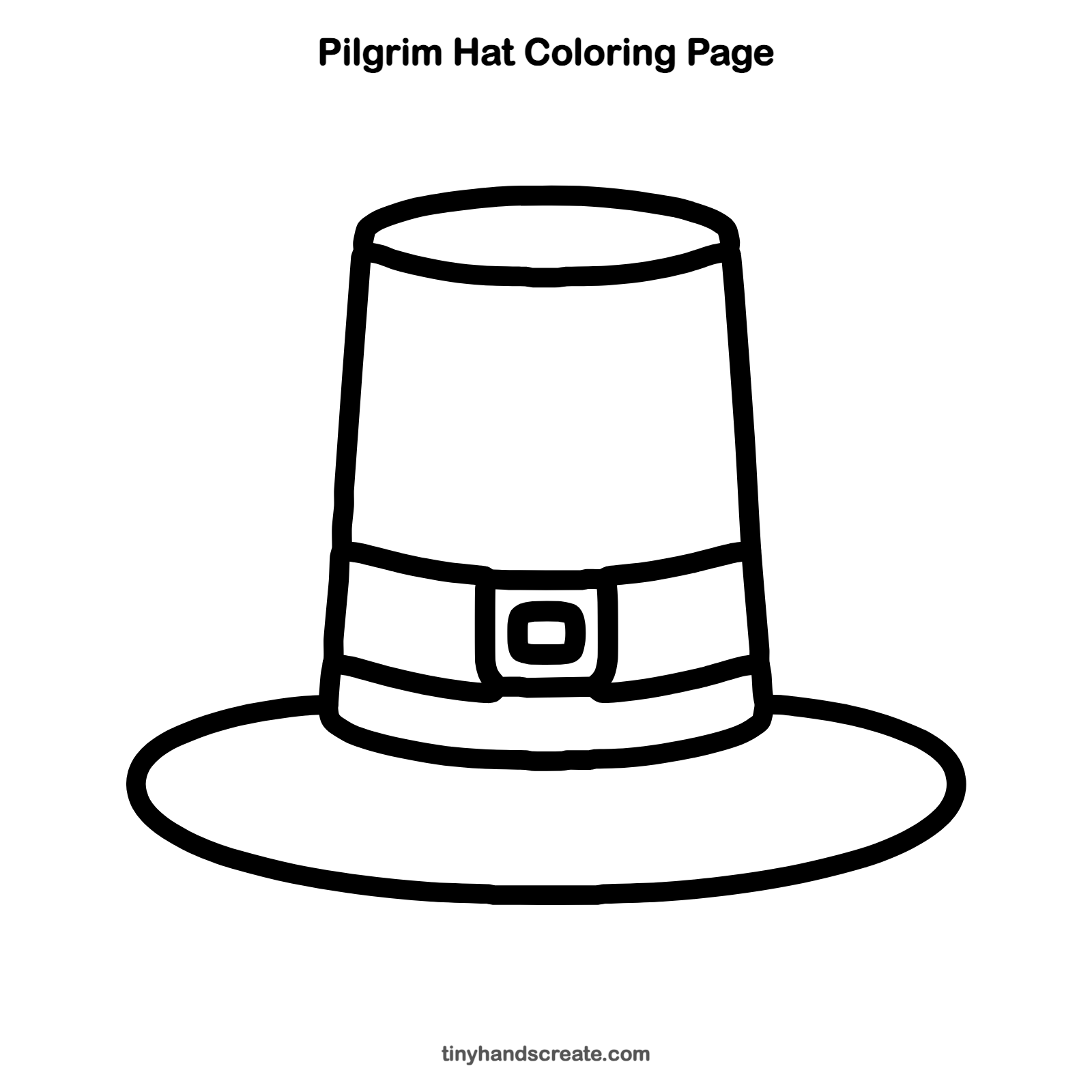 Free printable pilgrim hat coloring page for kids