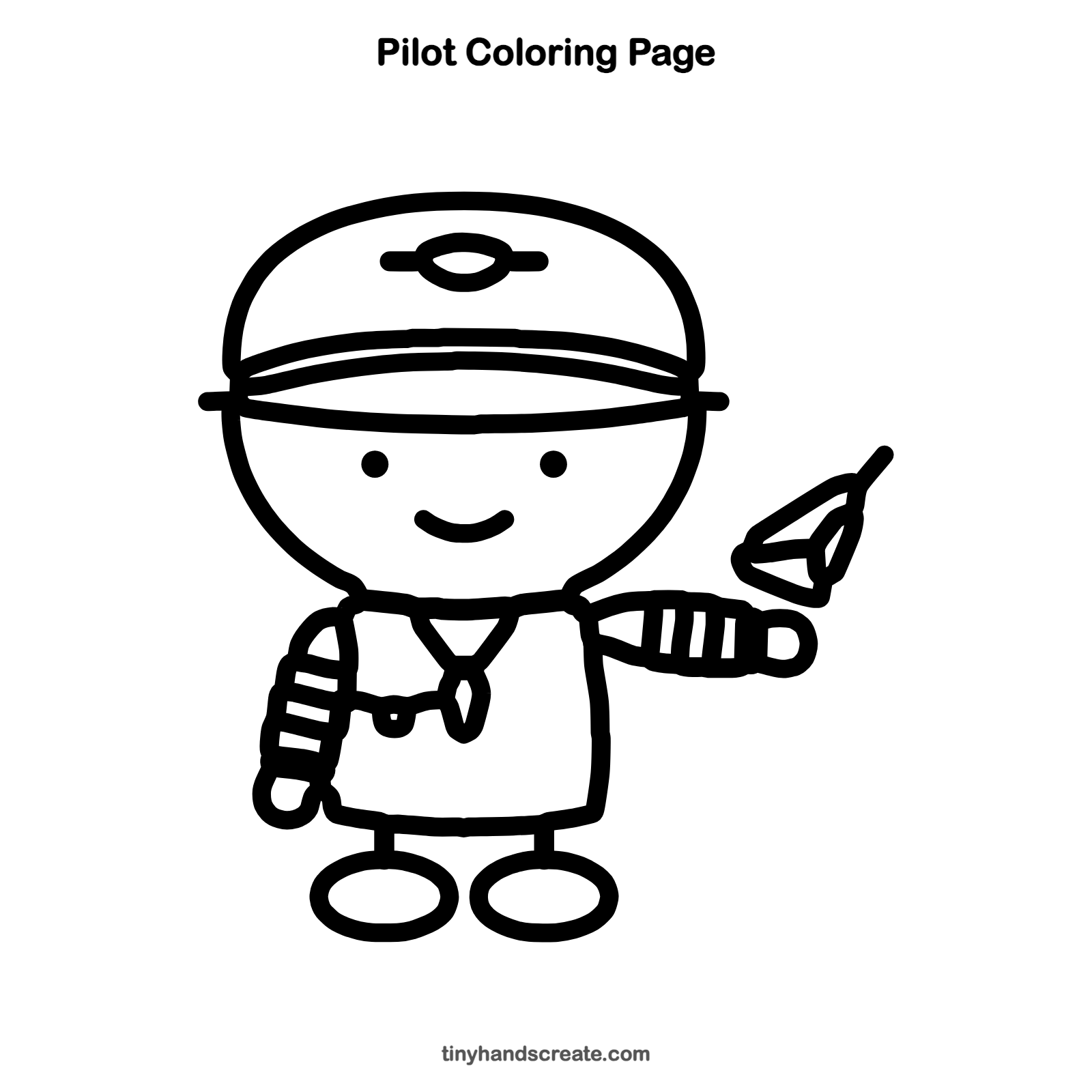 Free printable pilot coloring page for kids