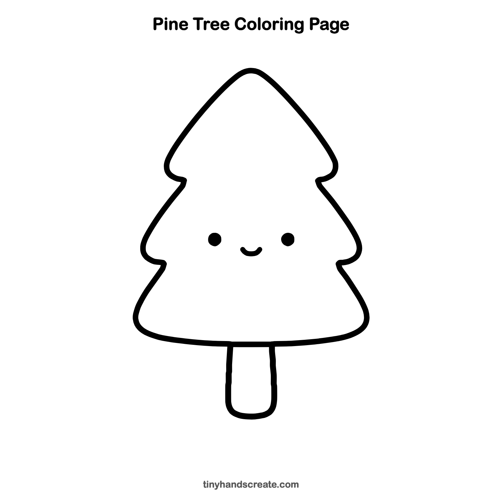 Free printable pine tree coloring page for kids