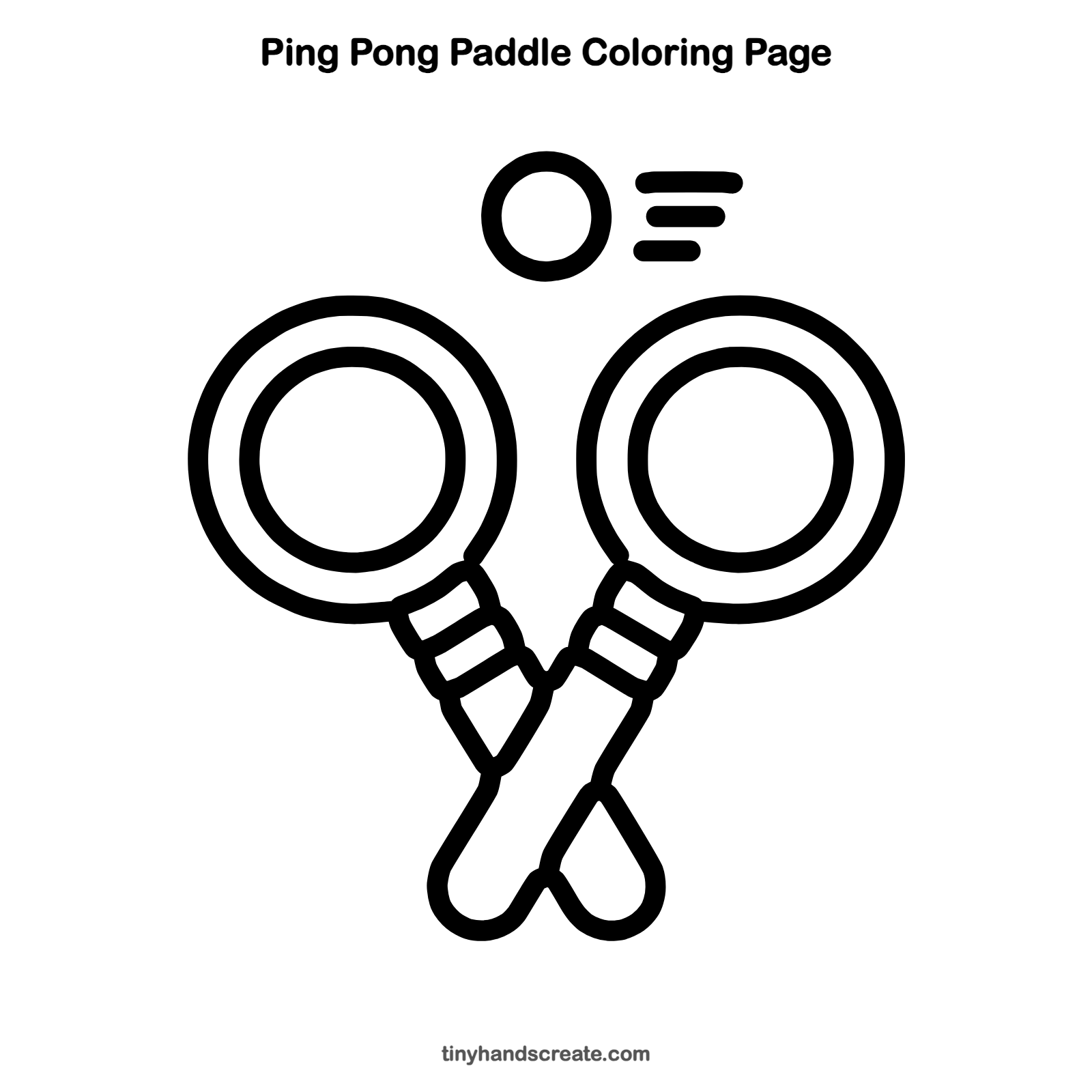 Free printable ping pong paddle coloring page for kids