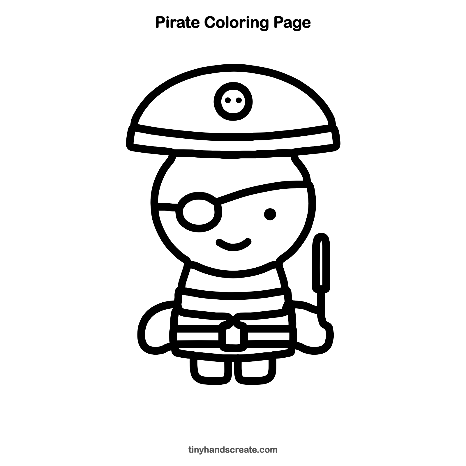 Free printable pirate coloring page for kids
