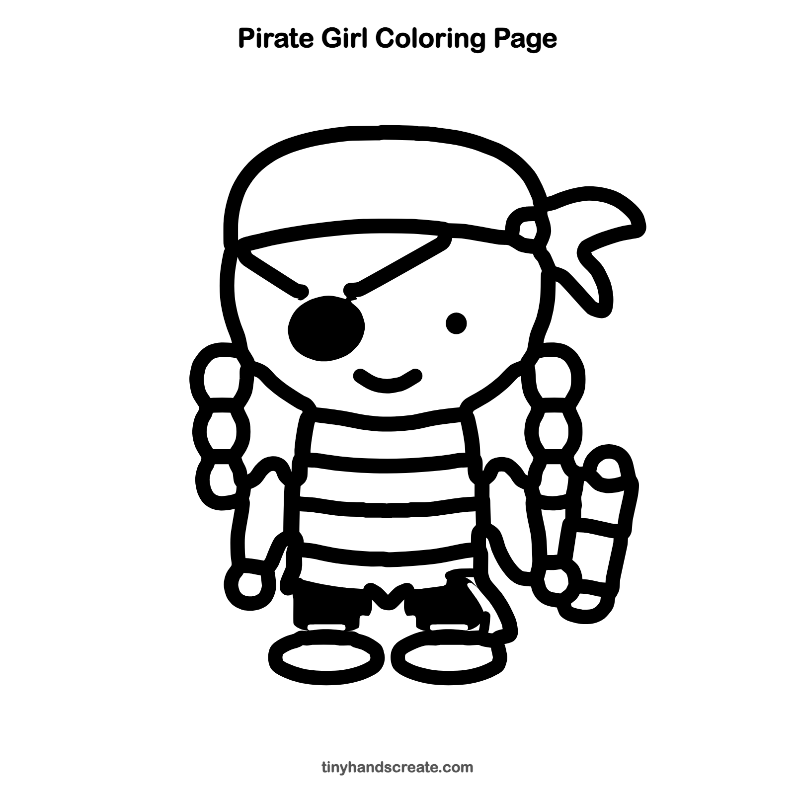 Free printable pirate girl coloring page for kids