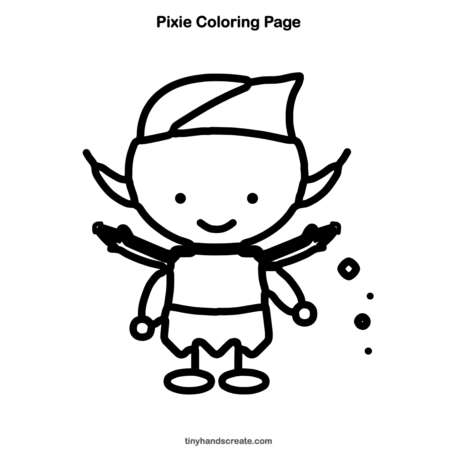 Free printable pixie coloring page for kids