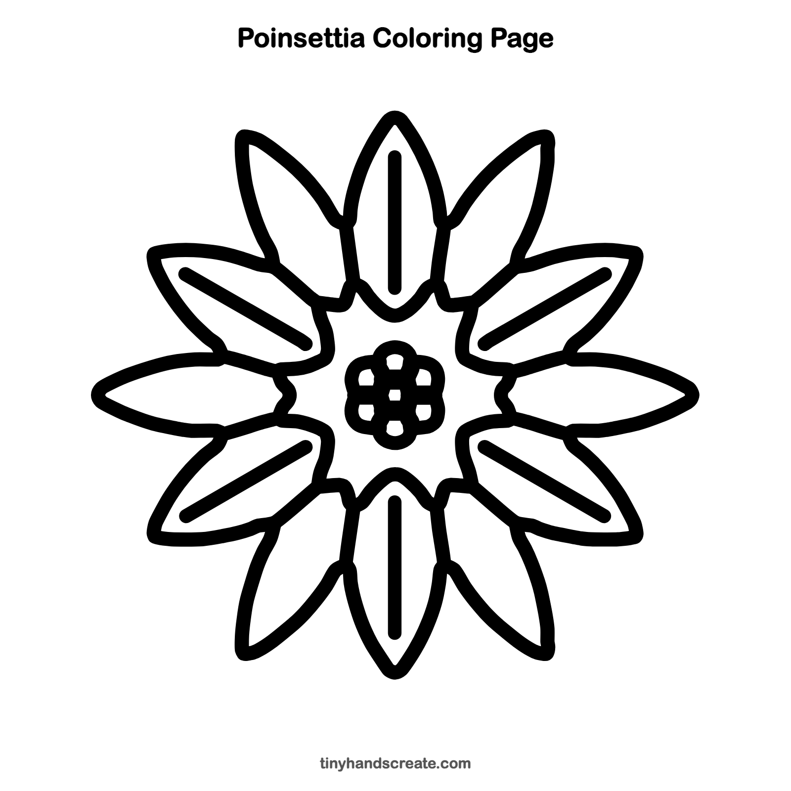 Free printable poinsettia coloring page for kids