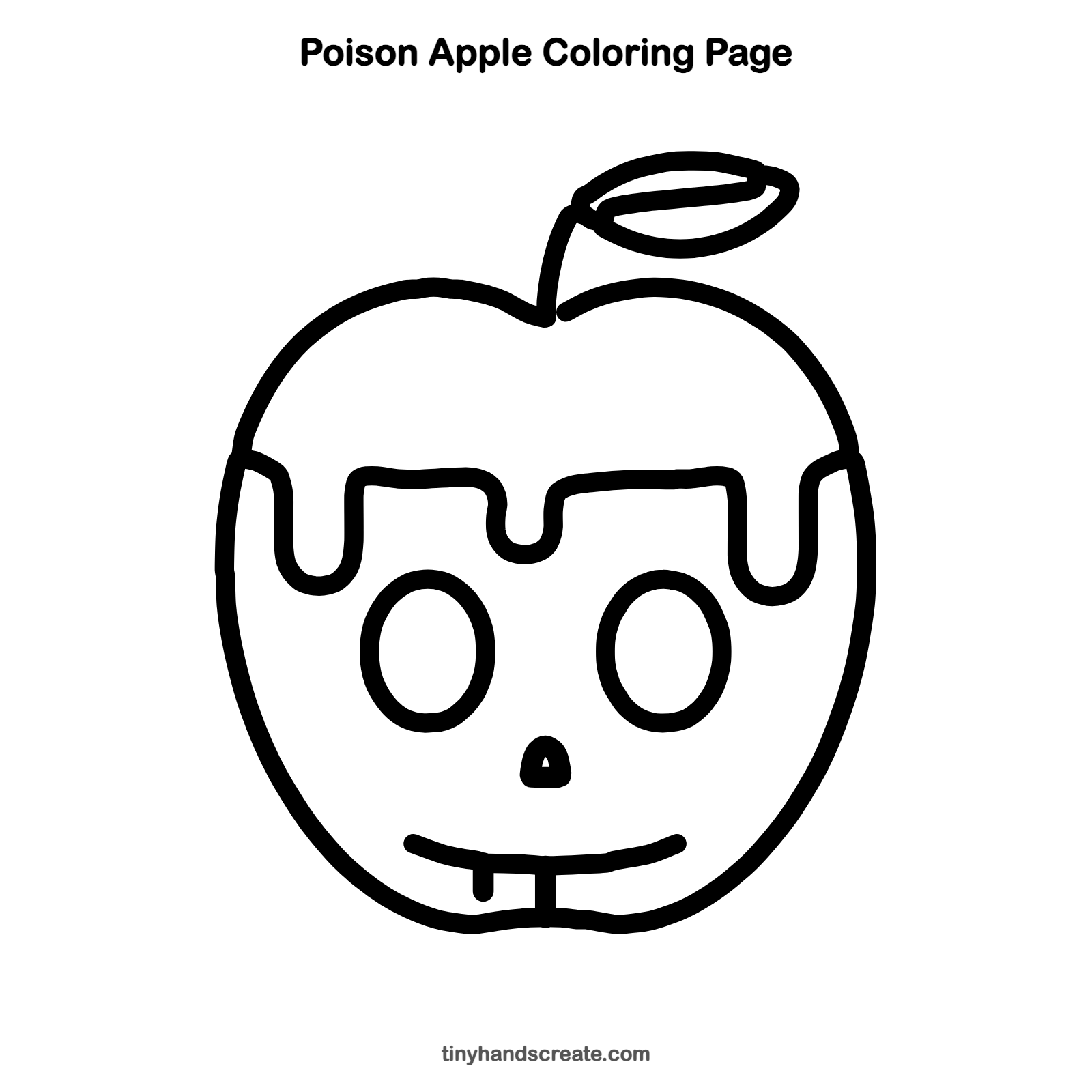 Free printable poison apple coloring page for kids