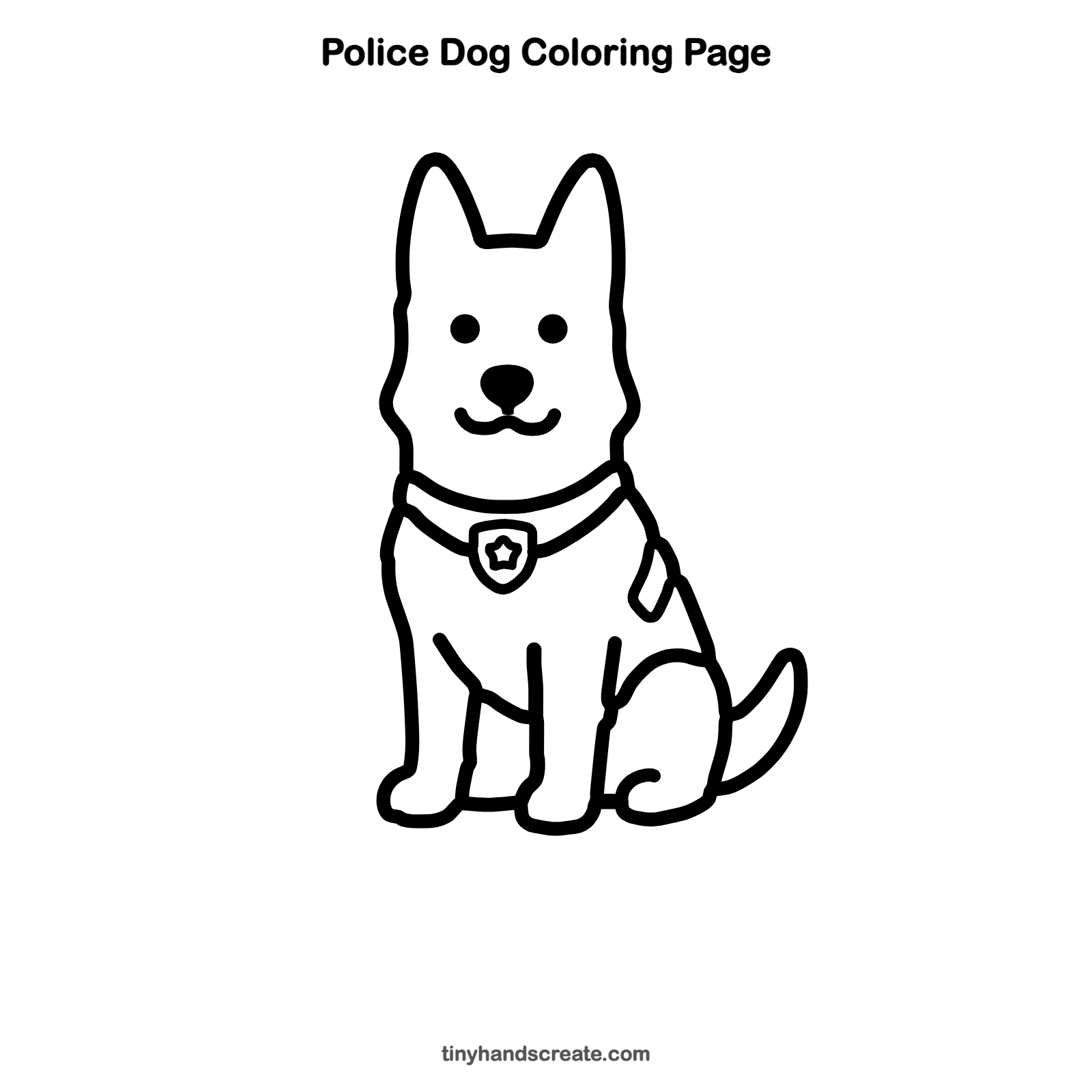 Free printable police dog coloring page for kids