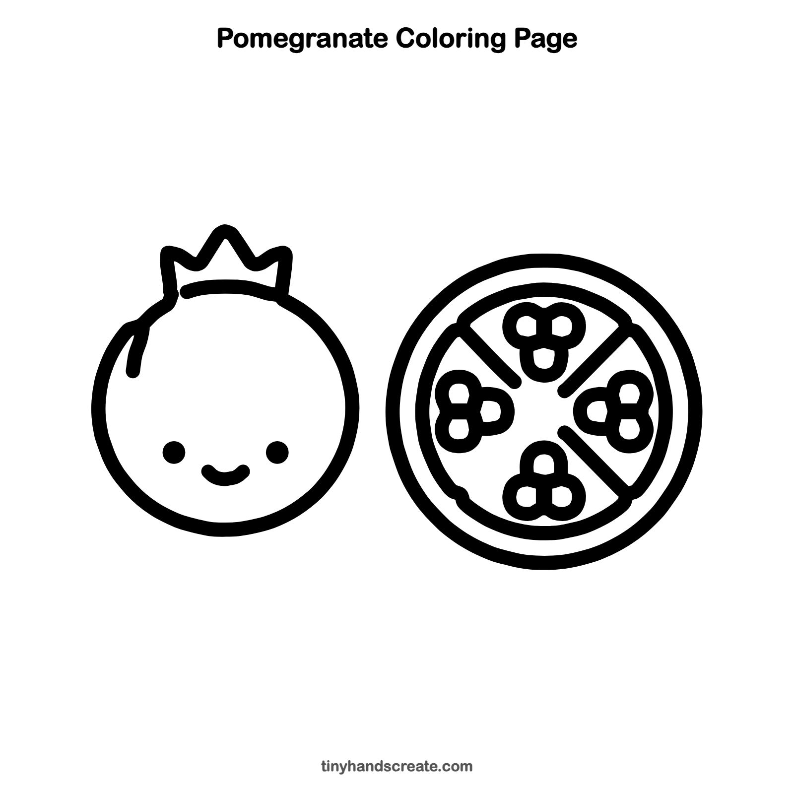 Free printable pomegranate coloring page for kids