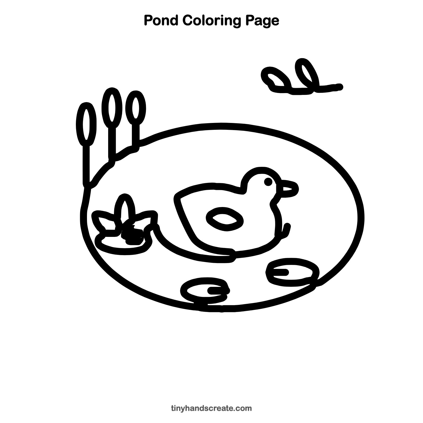 Free printable pond coloring page for kids