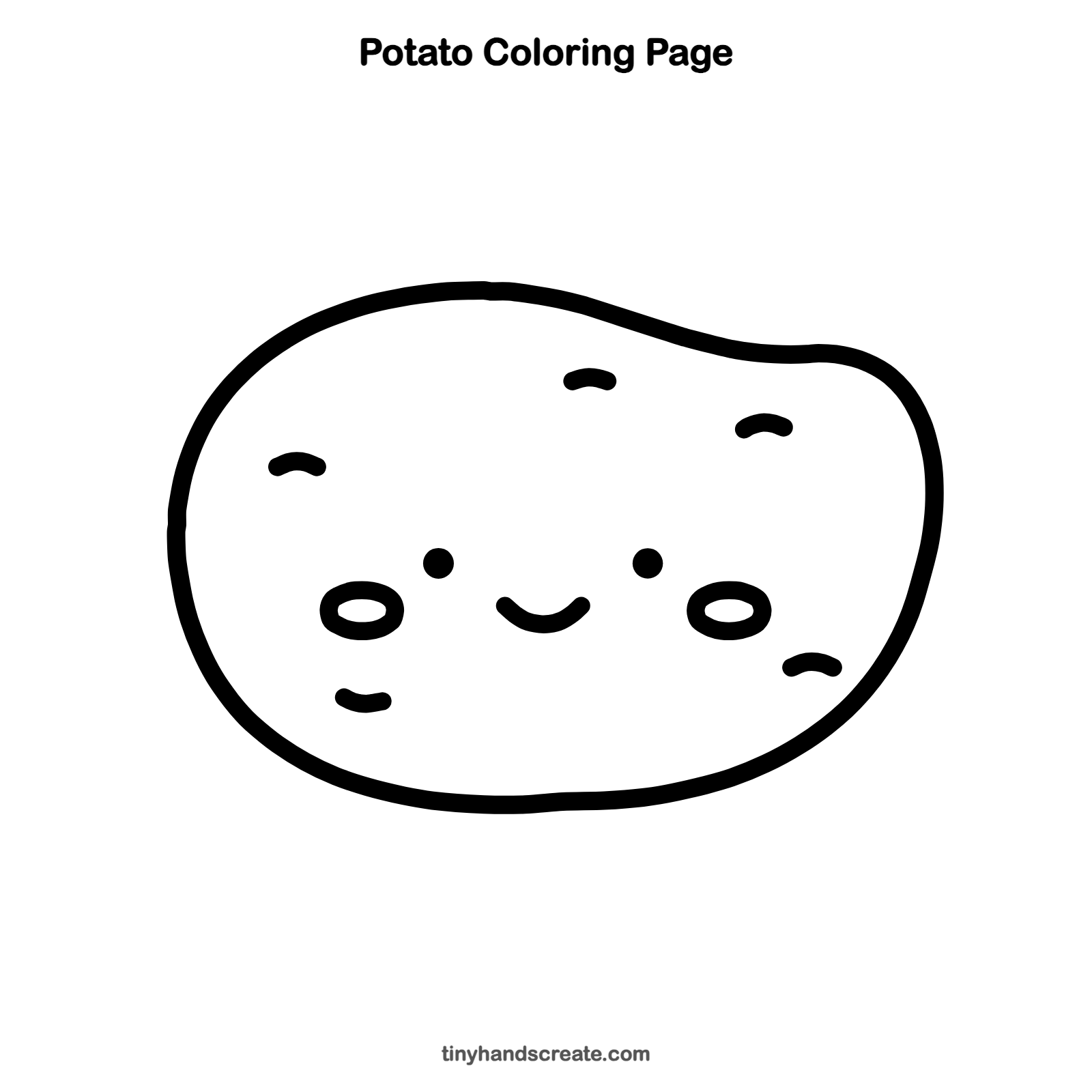 Free printable potato coloring page for kids