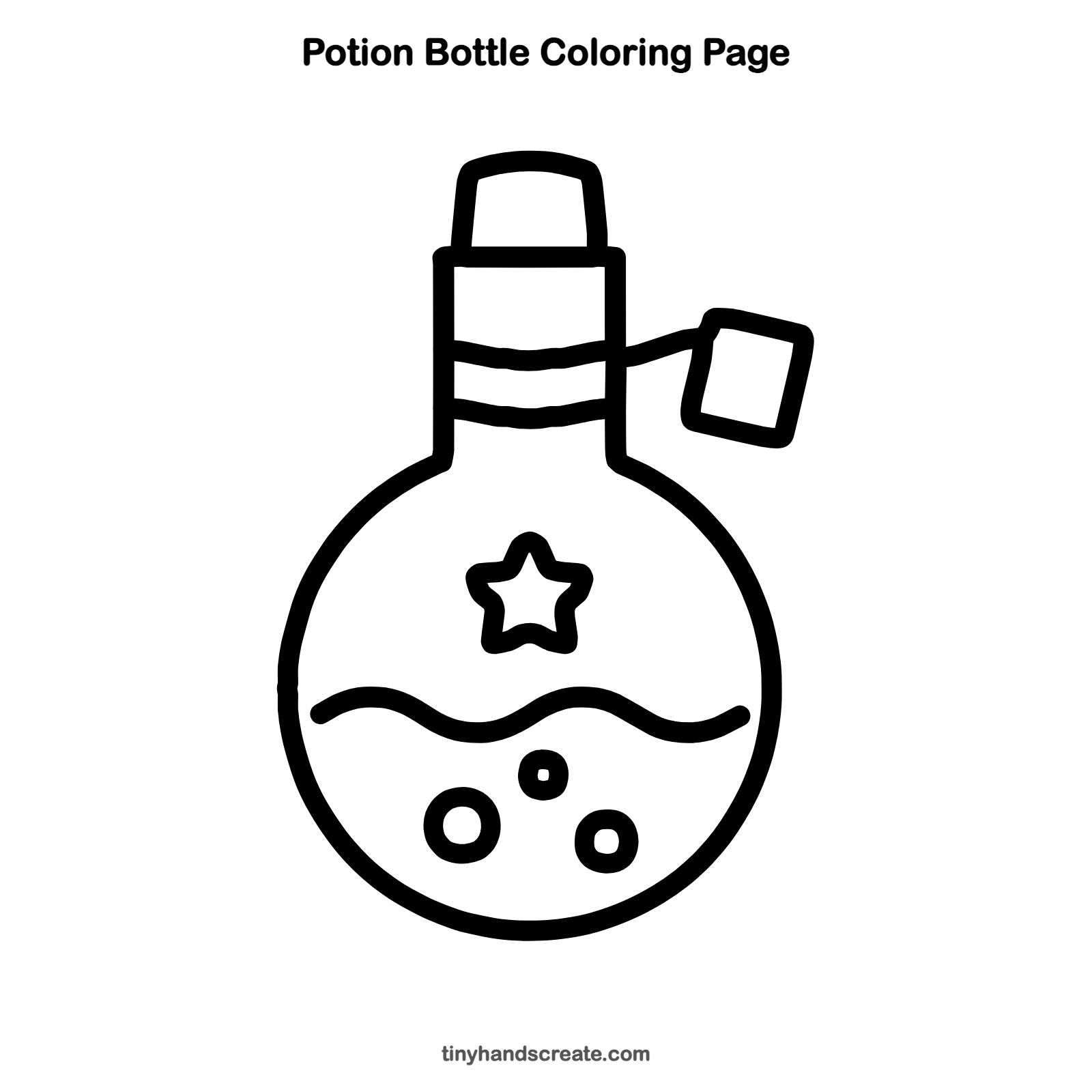 Free printable potion bottle coloring page for kids