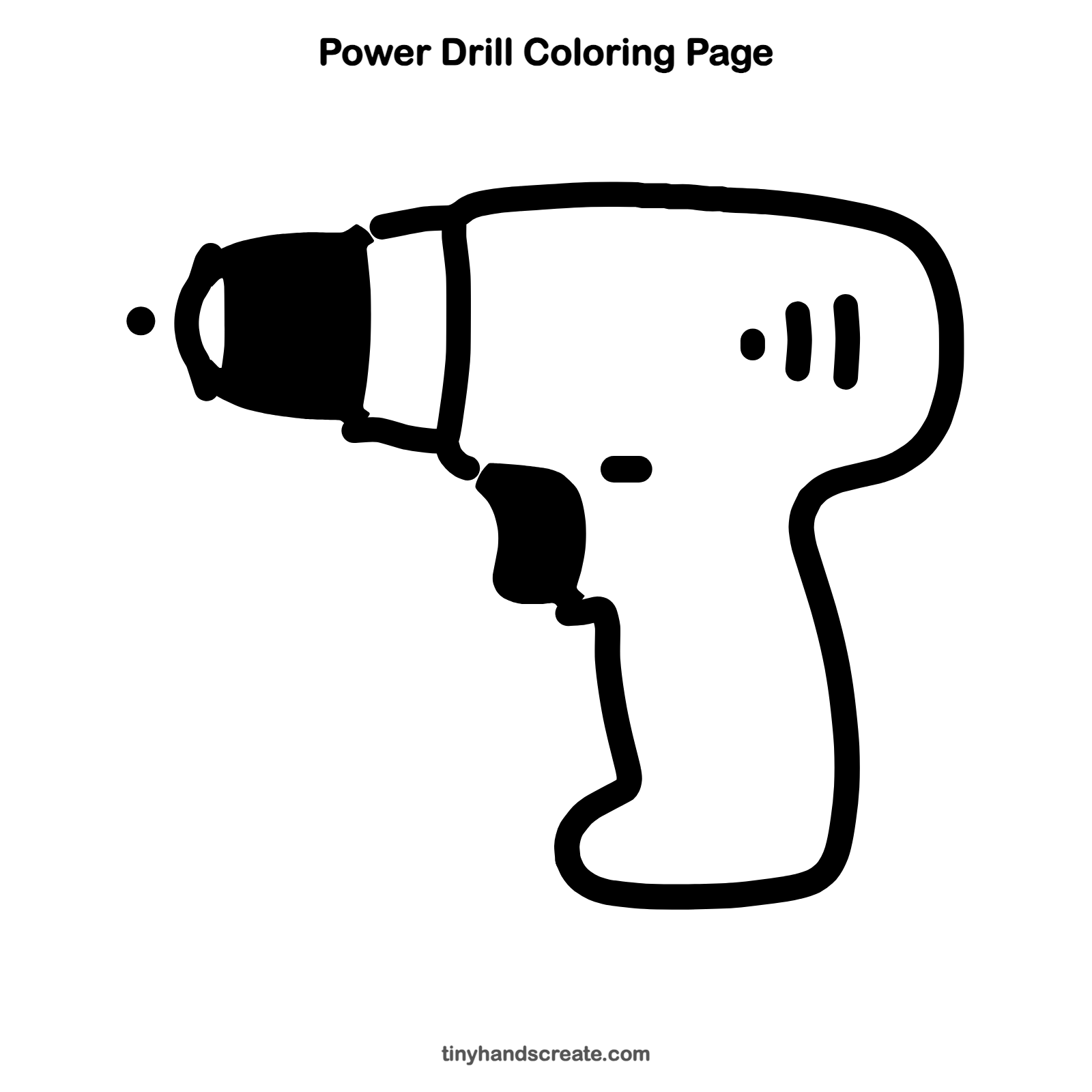 Free printable power drill coloring page for kids