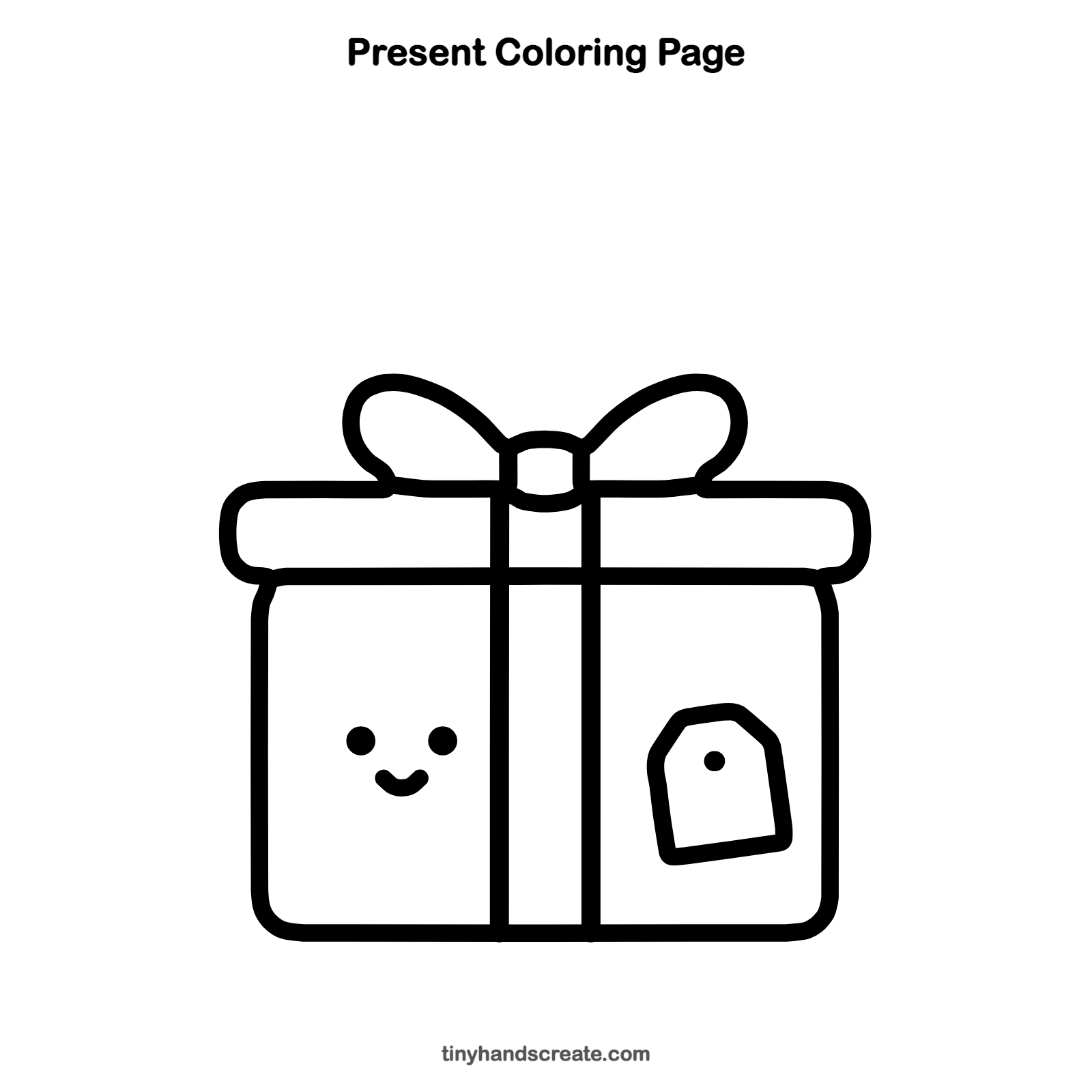 Free printable present coloring page for kids