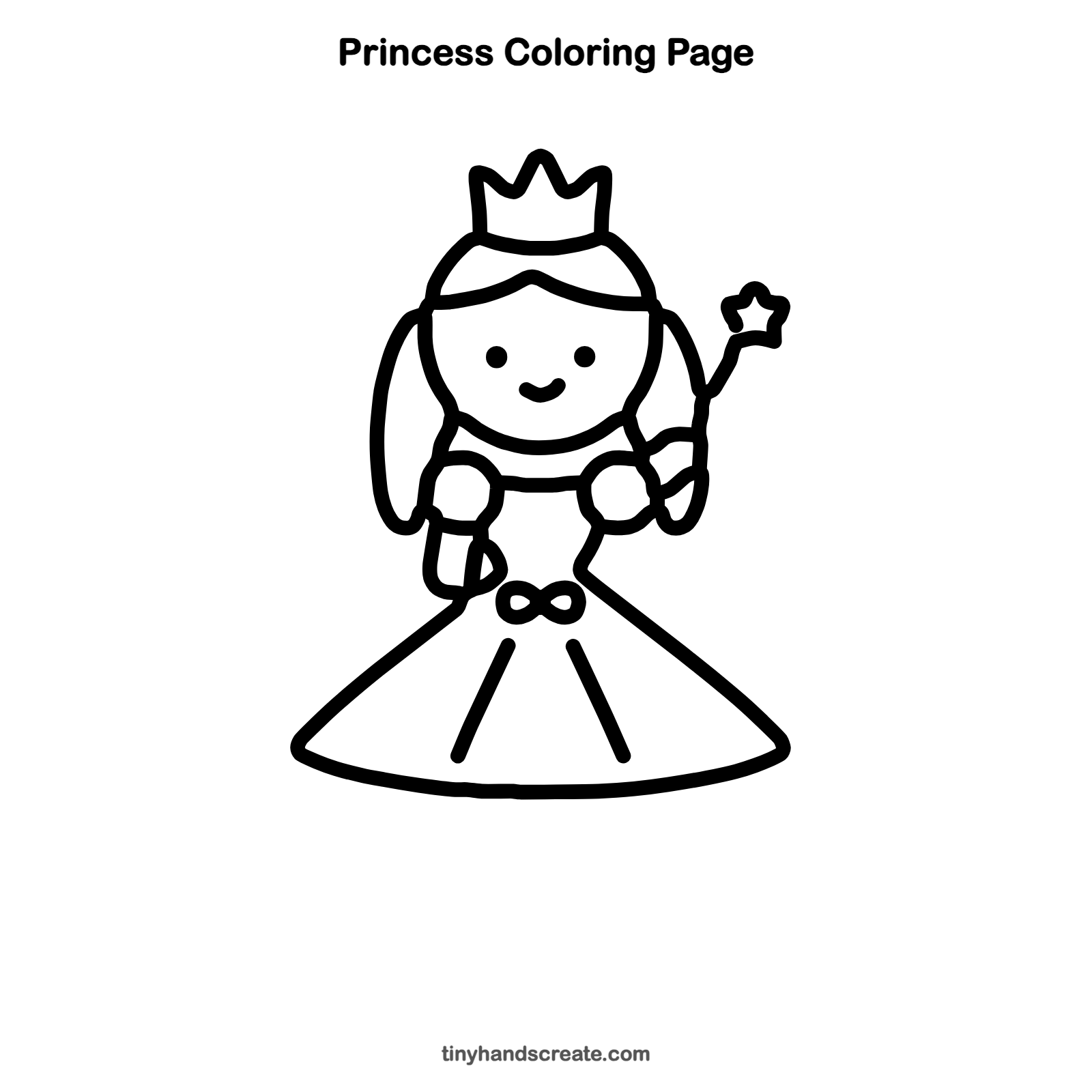 Free printable princess coloring page for kids