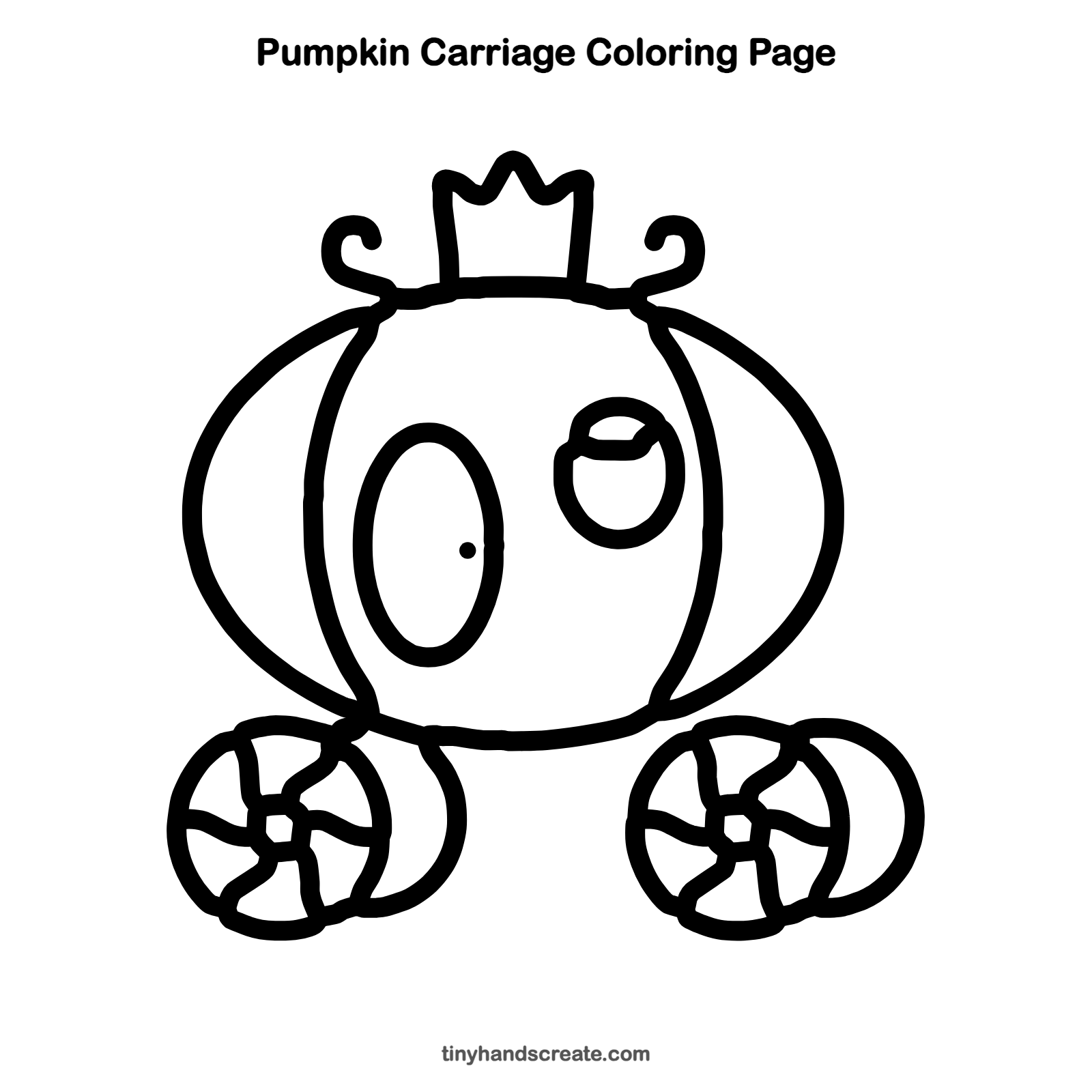 Free printable pumpkin carriage coloring page for kids