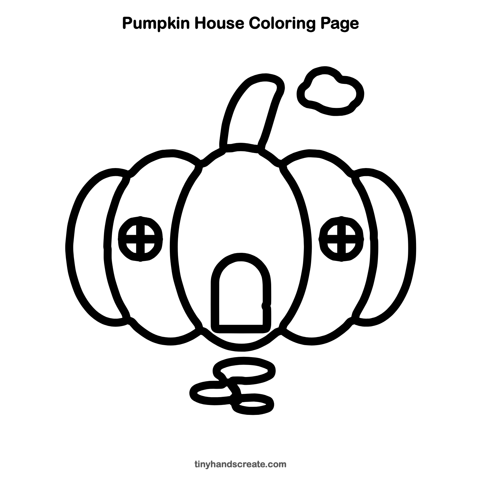 Free printable pumpkin house coloring page for kids