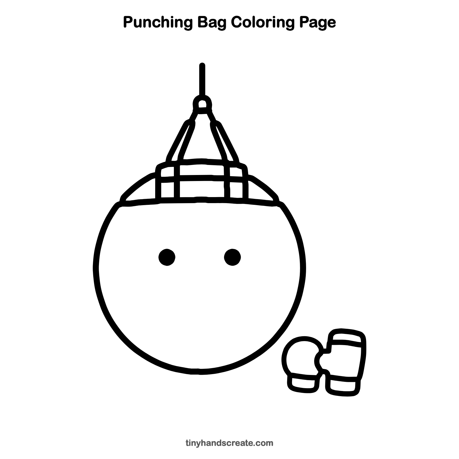 Free printable punching bag coloring page for kids