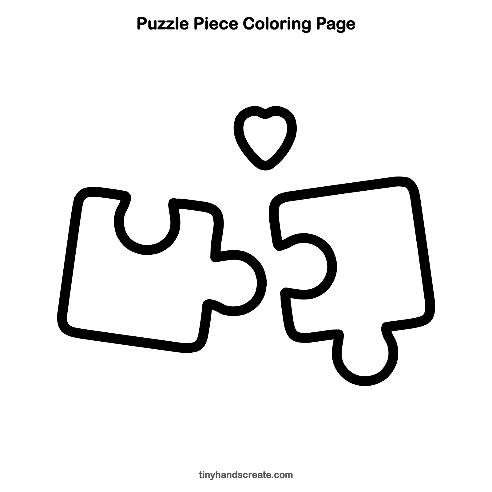 Free printable puzzle piece coloring page for kids