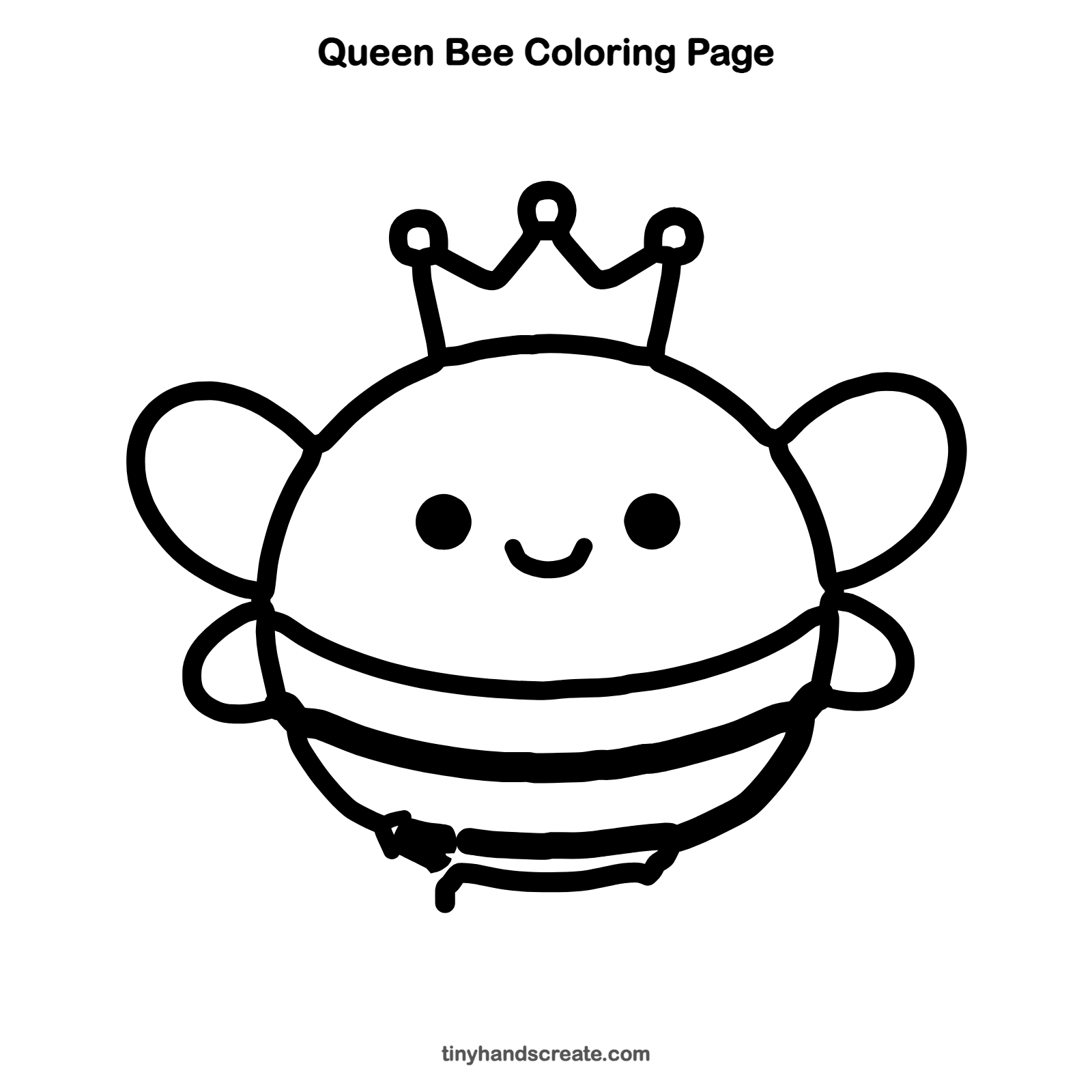 Free printable queen bee coloring page for kids