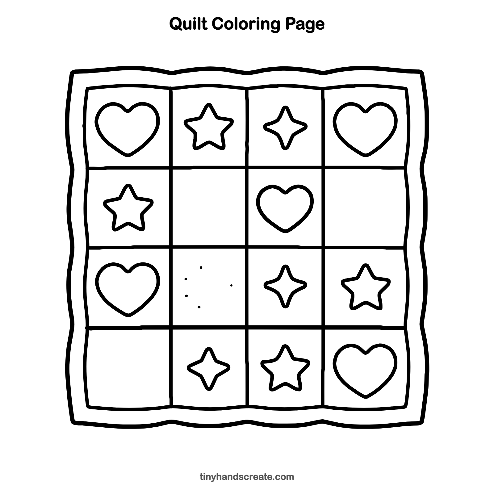 Free printable quilt coloring page for kids