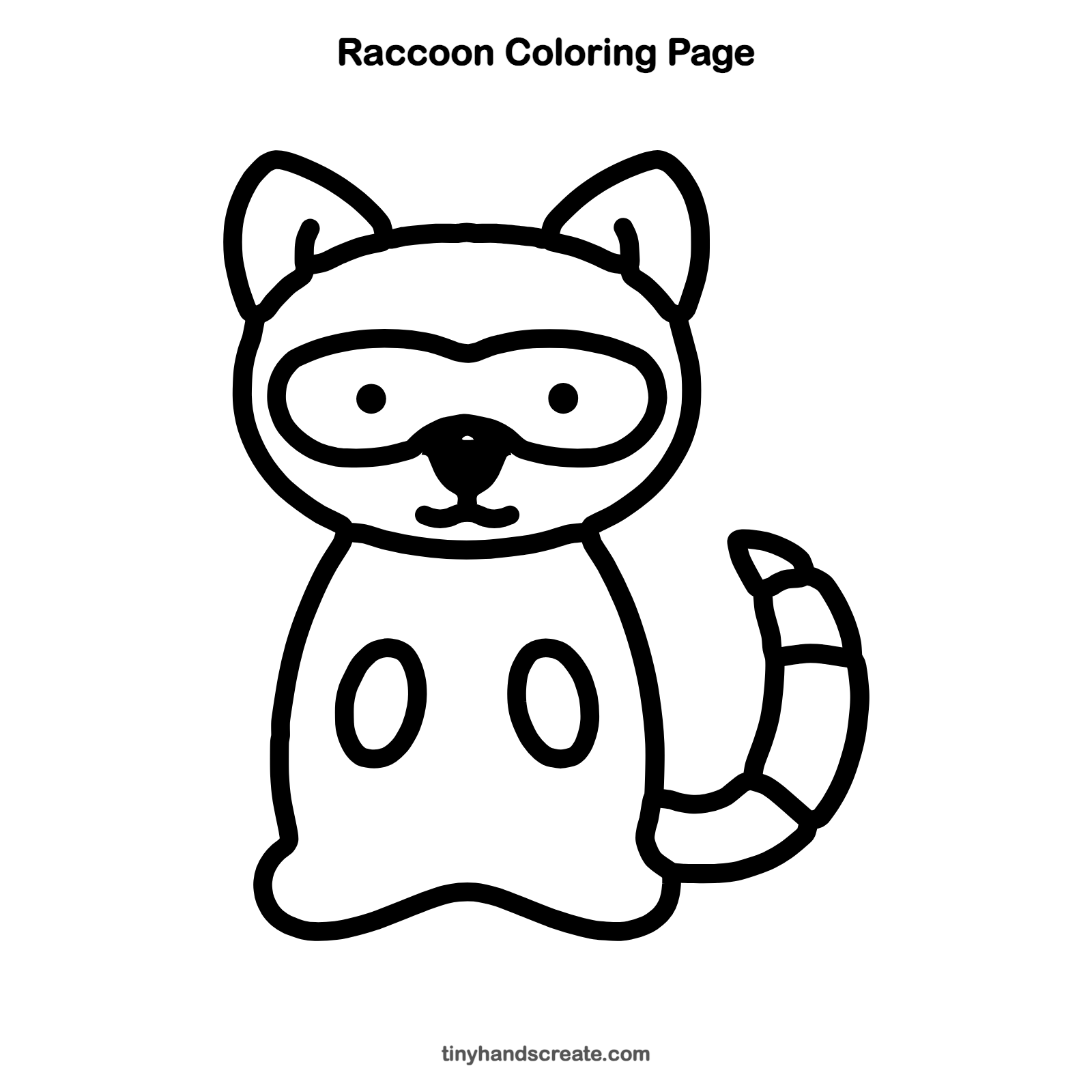 Free printable raccoon coloring page for kids