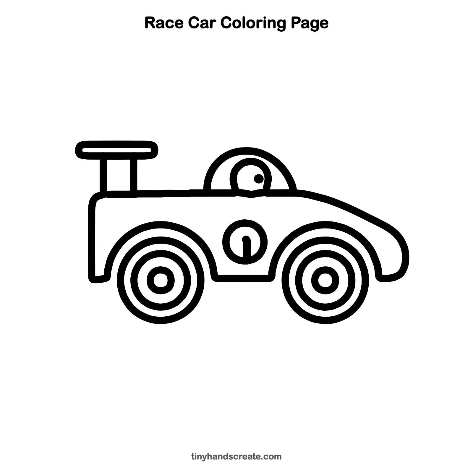 Free printable race car coloring page for kids