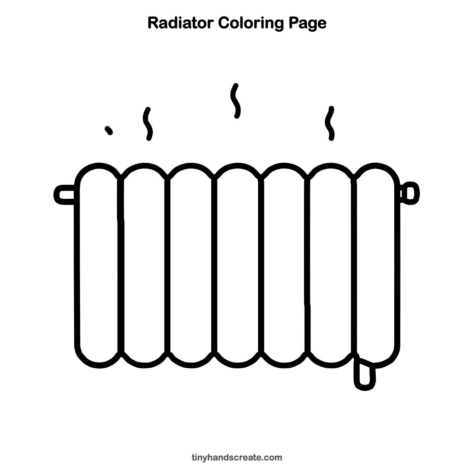 Free printable radiator coloring page for kids