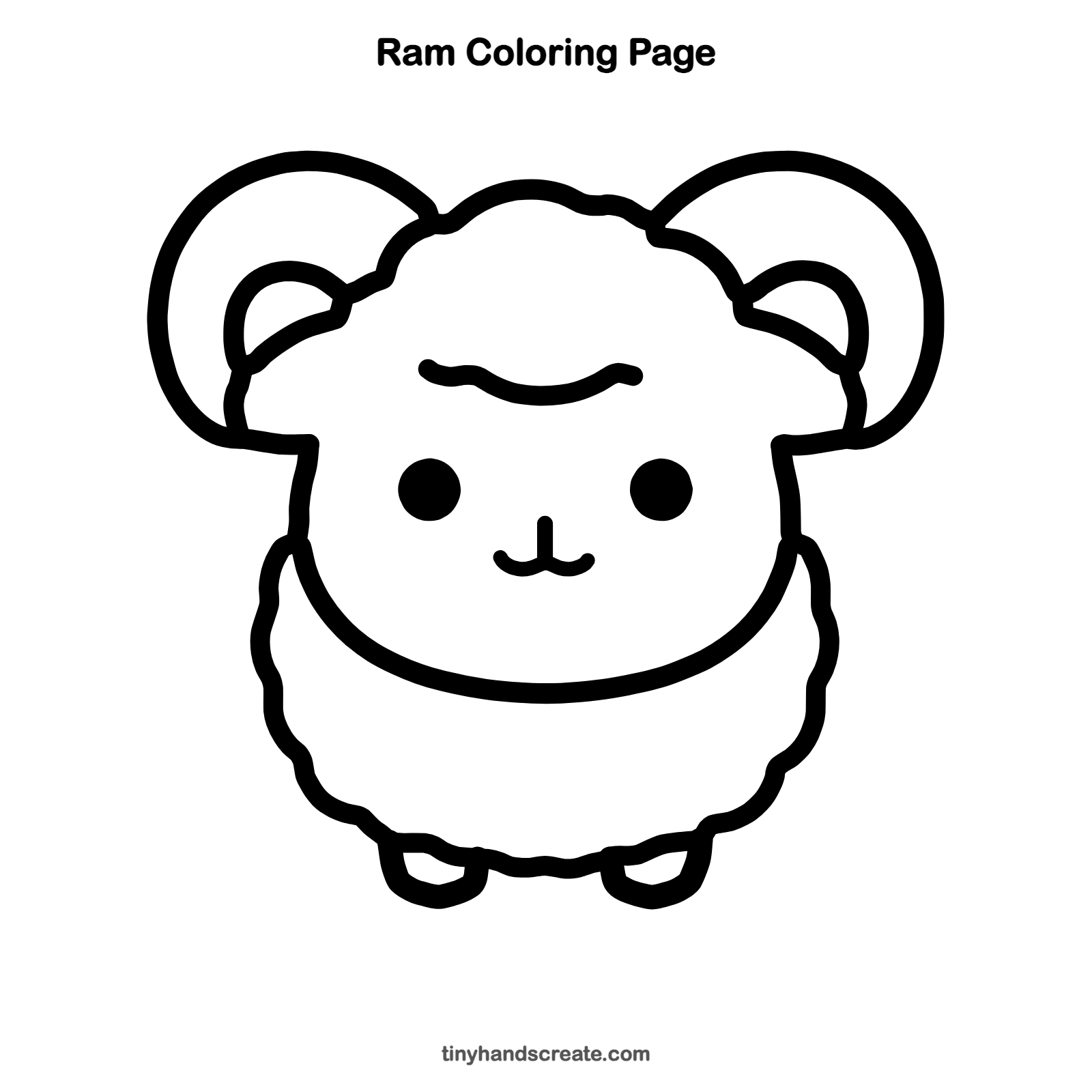 Free printable ram coloring page for kids