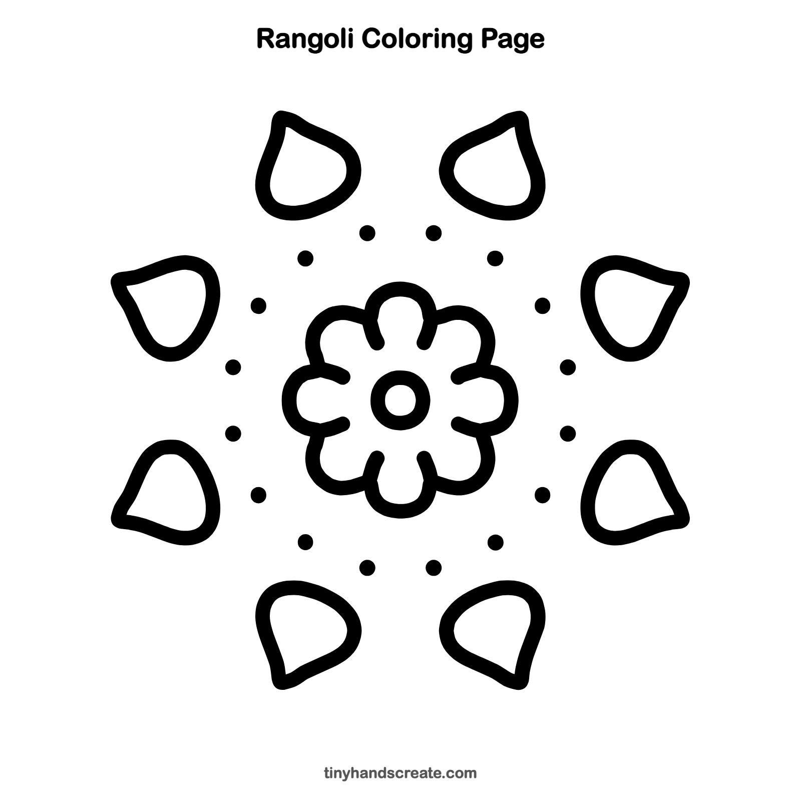 Free printable rangoli coloring page for kids